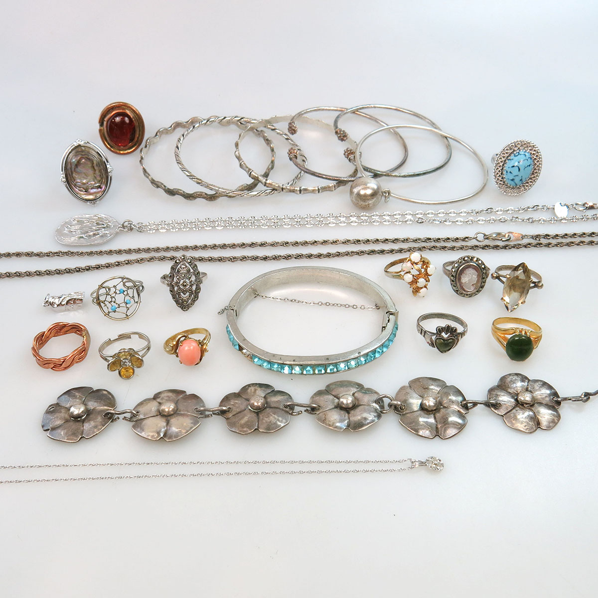Small Quantity Of Silver And Costume Jewelley
