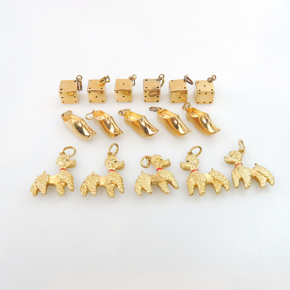 16 Various 18k Yellow Gold Charms