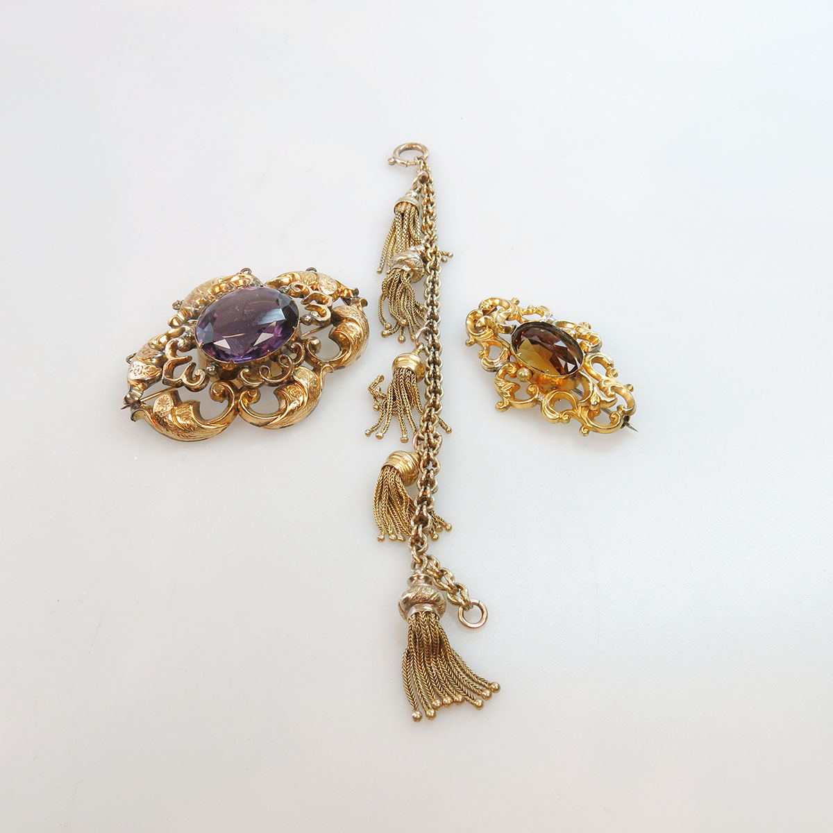 2 Victorian Gold And Gold-Filled Brooches