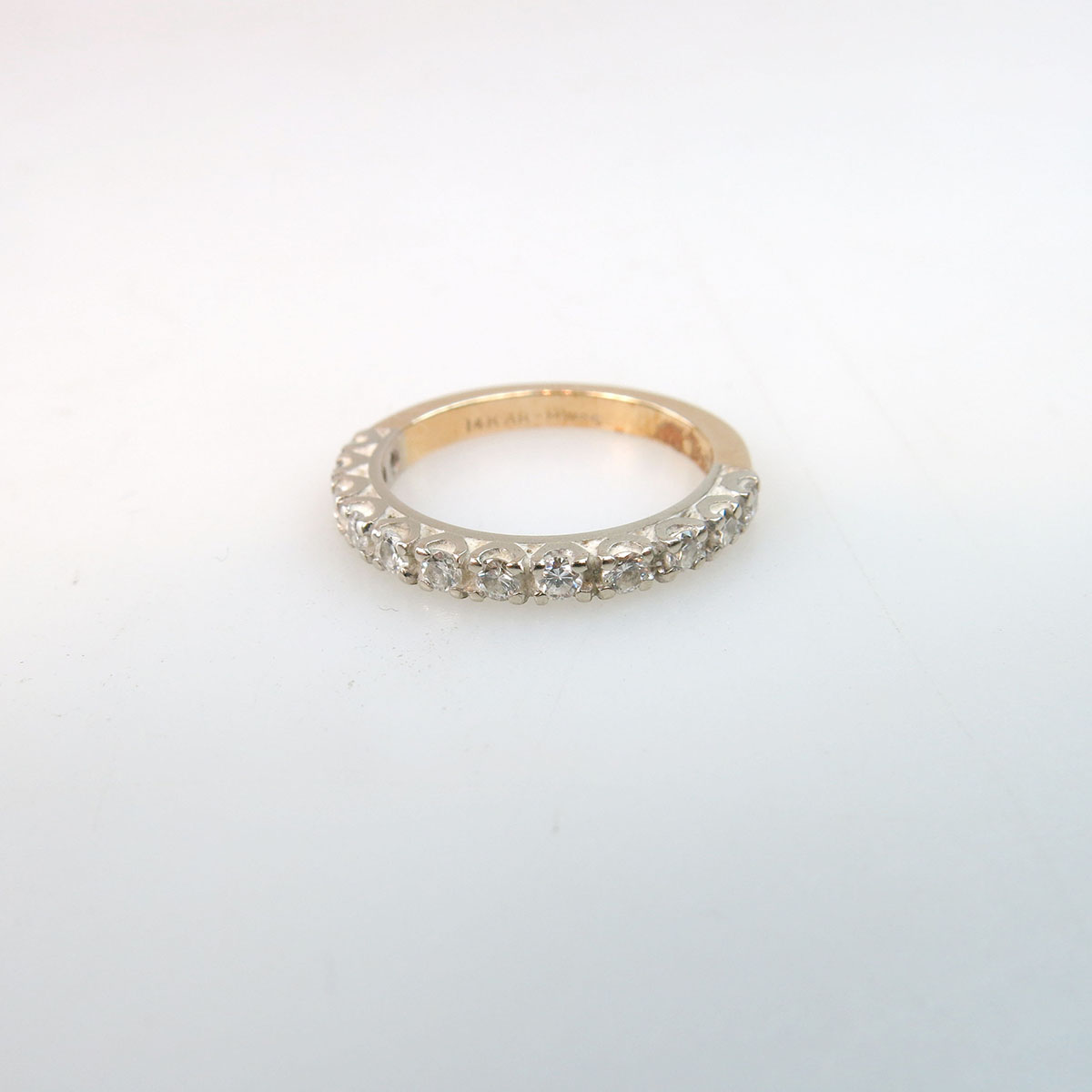 14k Yellow And White Gold Band