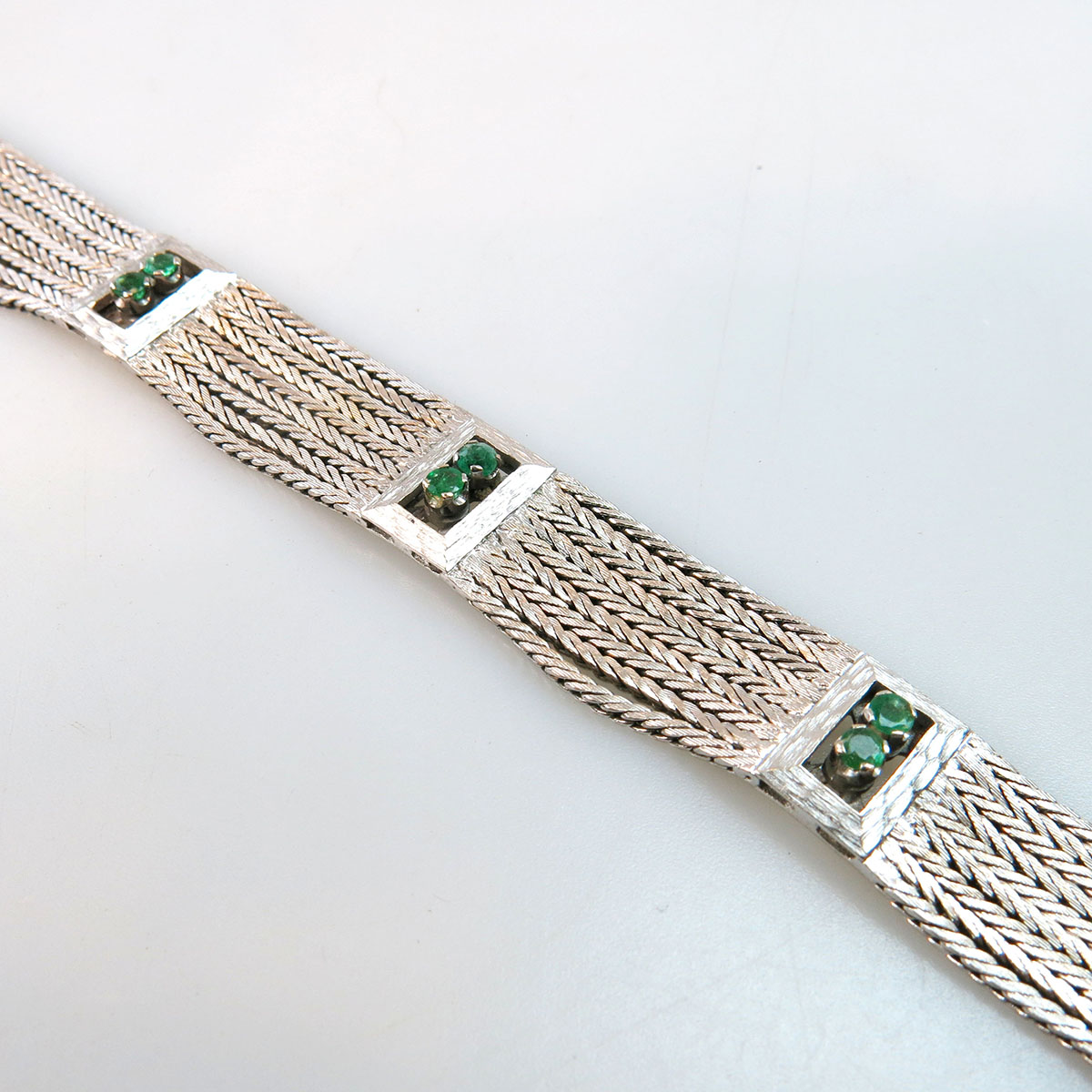 Italian 18k White Gold Strap Bracelet