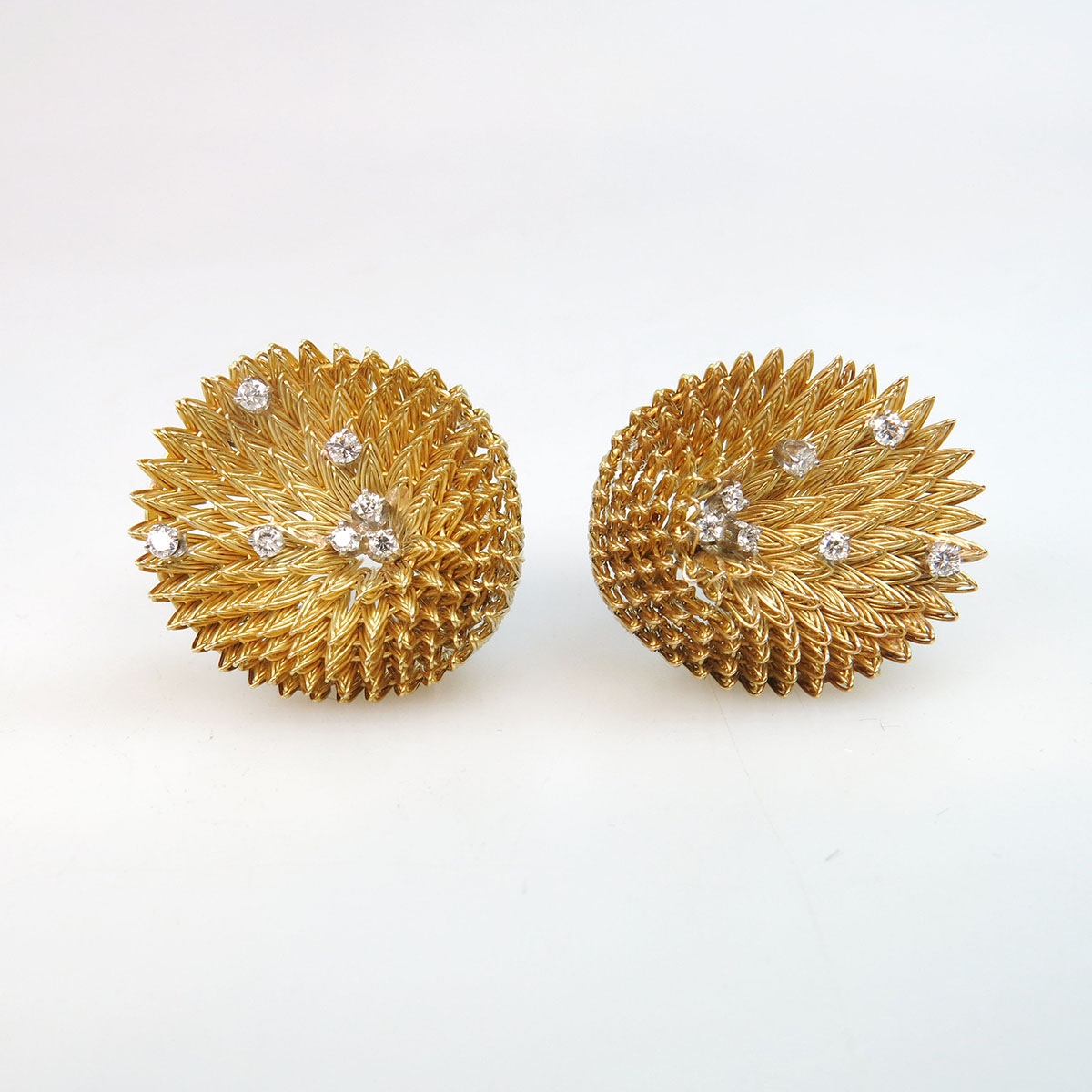 Pair Of 18k Yellow Gold Clip Back Earrings