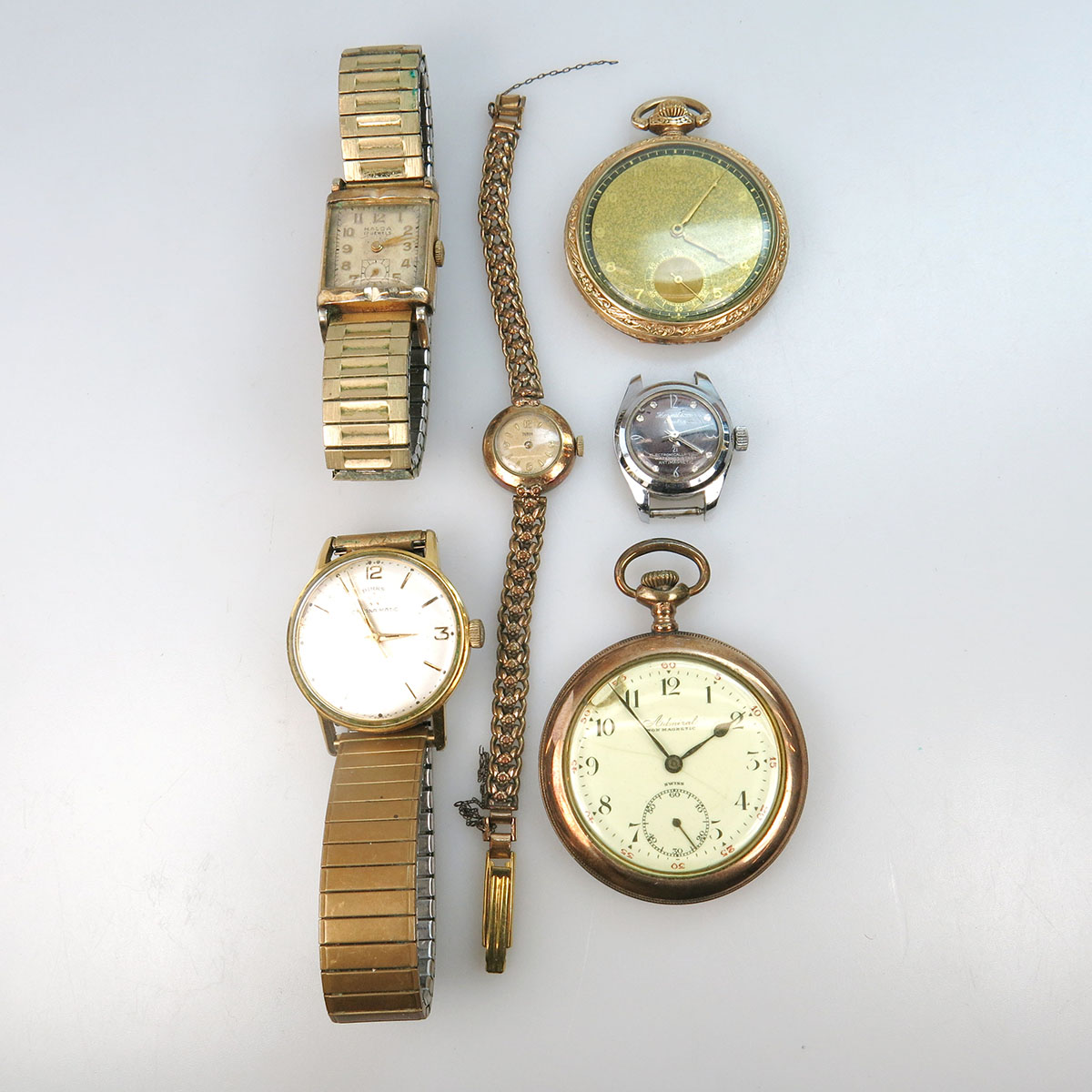 Six Various Wrist And Pocket Watches
