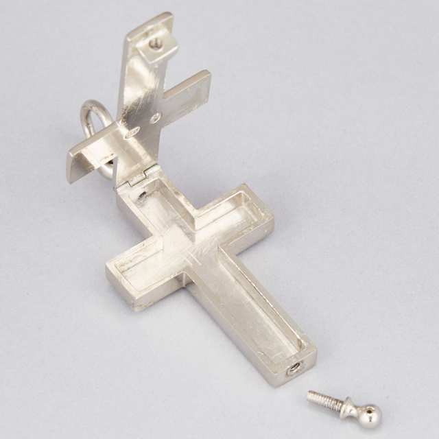 Canadian Silver Engraved Reliquary Cross, Ambroise LaFrance, Quebec City, Que., late 19th century