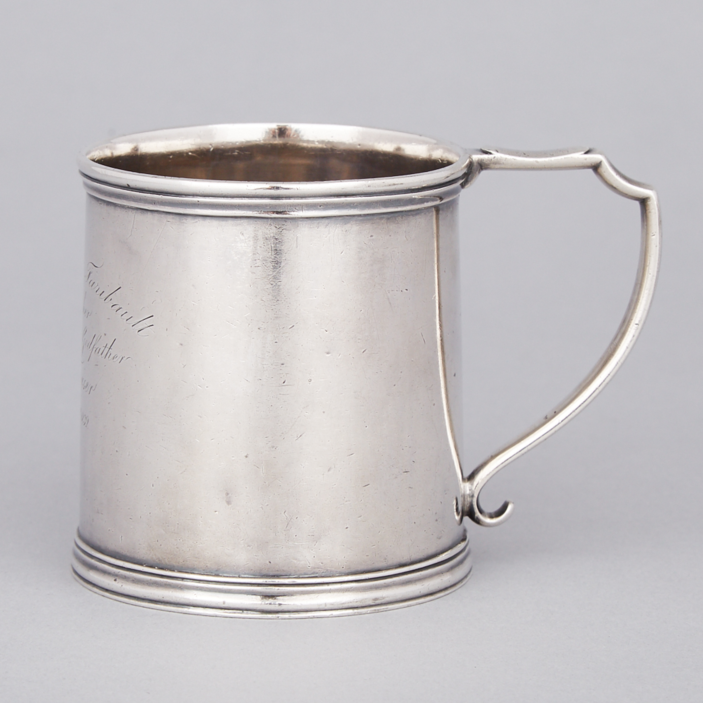 Canadian Silver Christening Mug, Laurent Amiot, Quebec City, Que., c.1820