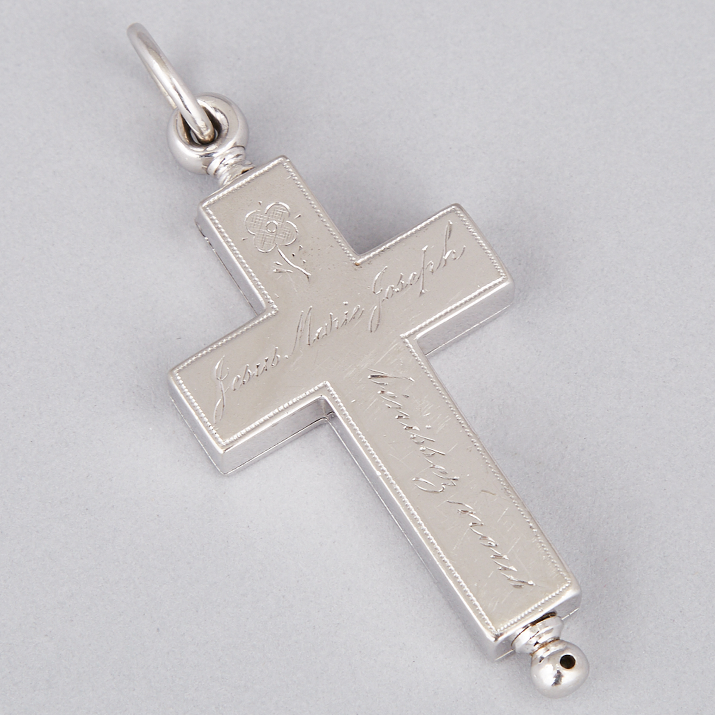 Canadian Silver Engraved Reliquary Cross, Pierre Lespérance, Quebec City, Que., c.1875