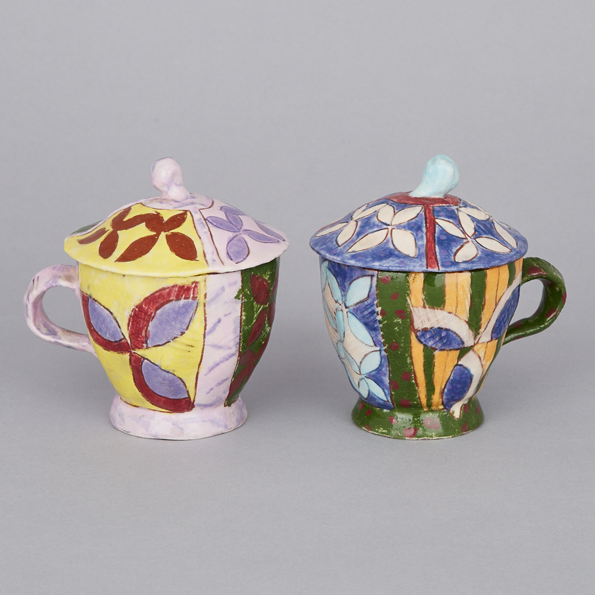 Karin Pavey (Canadian, b.1958) 
Pair of Covered Cups, 1984