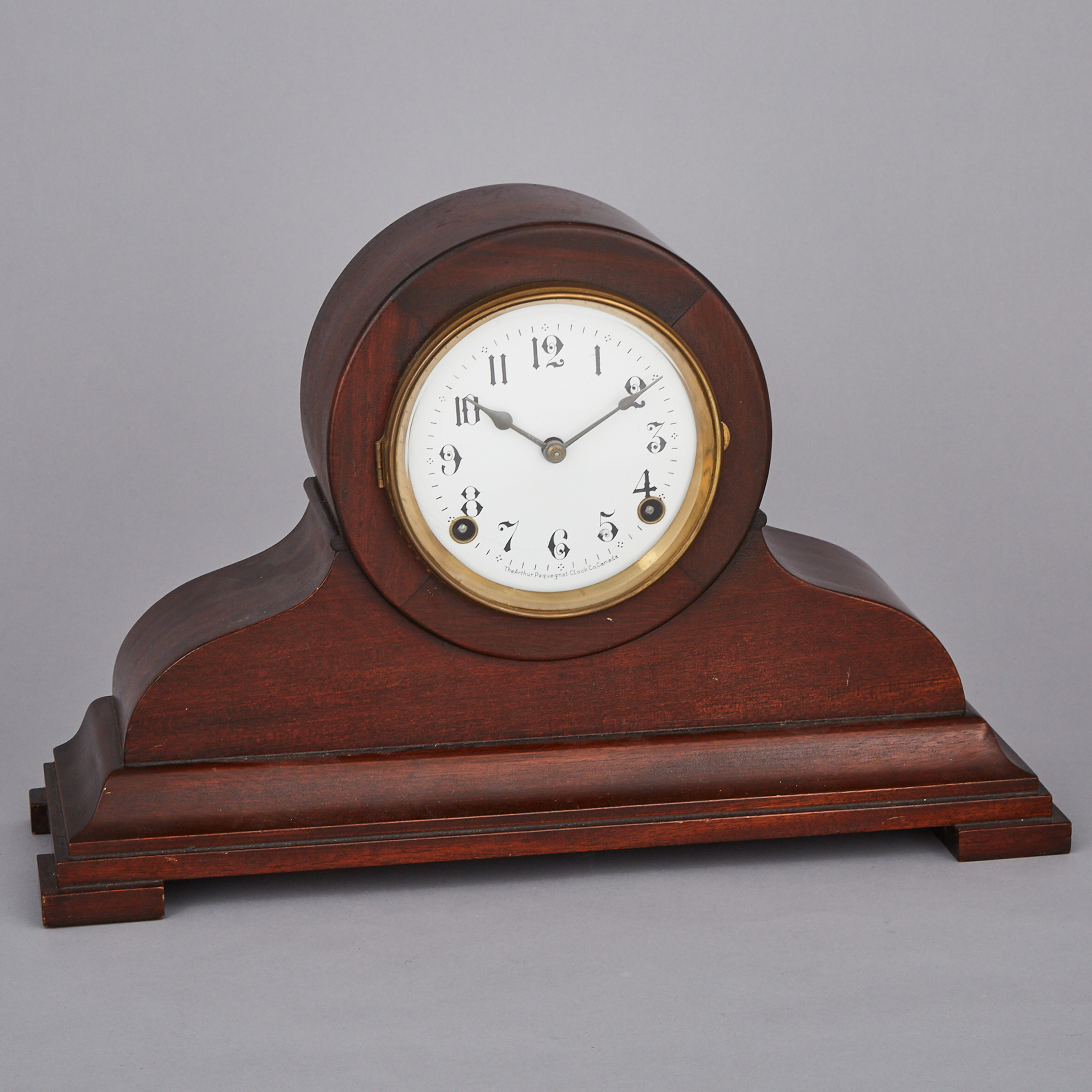 Arthur Pequegnat ‘Sherbrooke’ Model Mahogany Mantle Clock, early 20th century