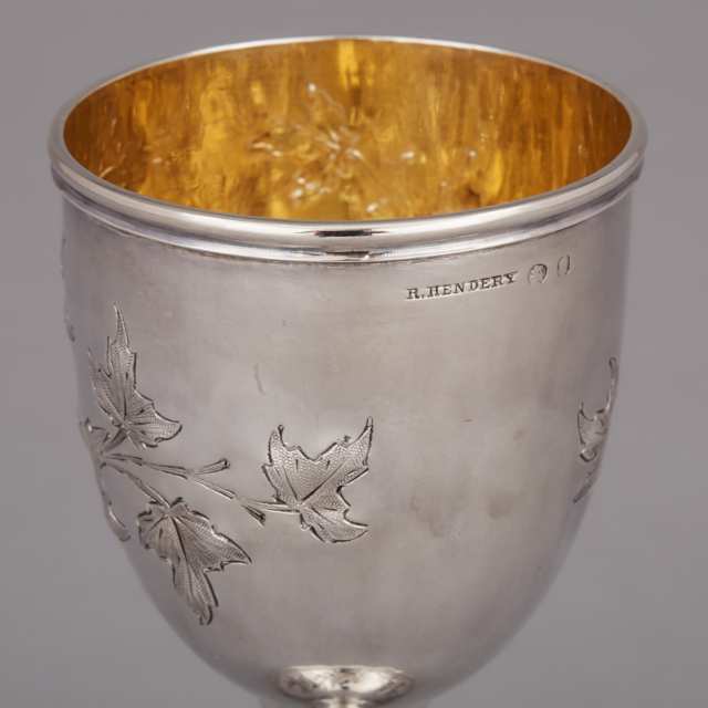 Canadian Silver McGill University Snow Shoe Trophy Cup, Robert Hendery, Montreal, Que., c.1860