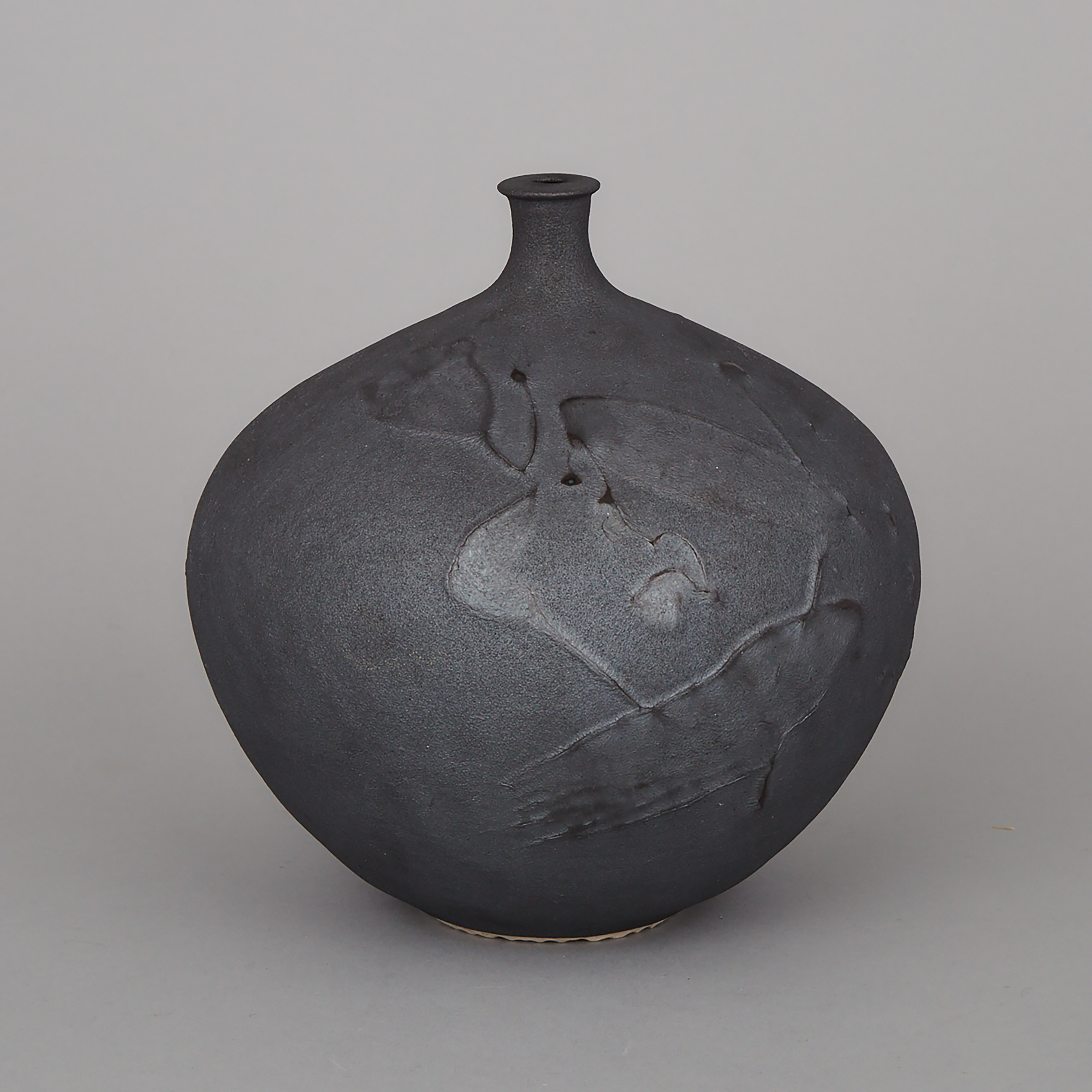 Kayo O’Young Matte Black Glazed Vase, 1999