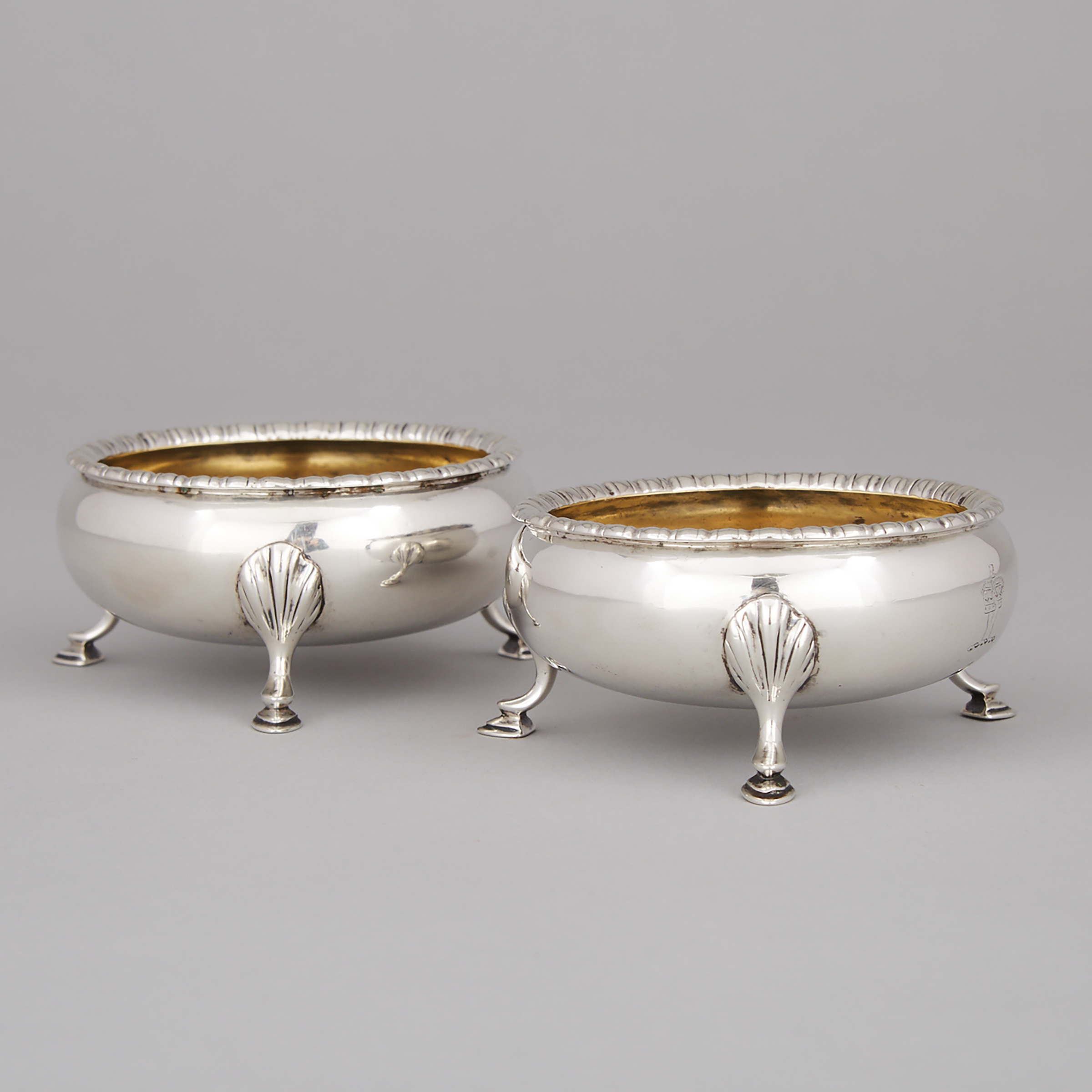 Pair of Canadian Silver Open Salts, John Wanless & Co., Toronto, Ont., late 19th century