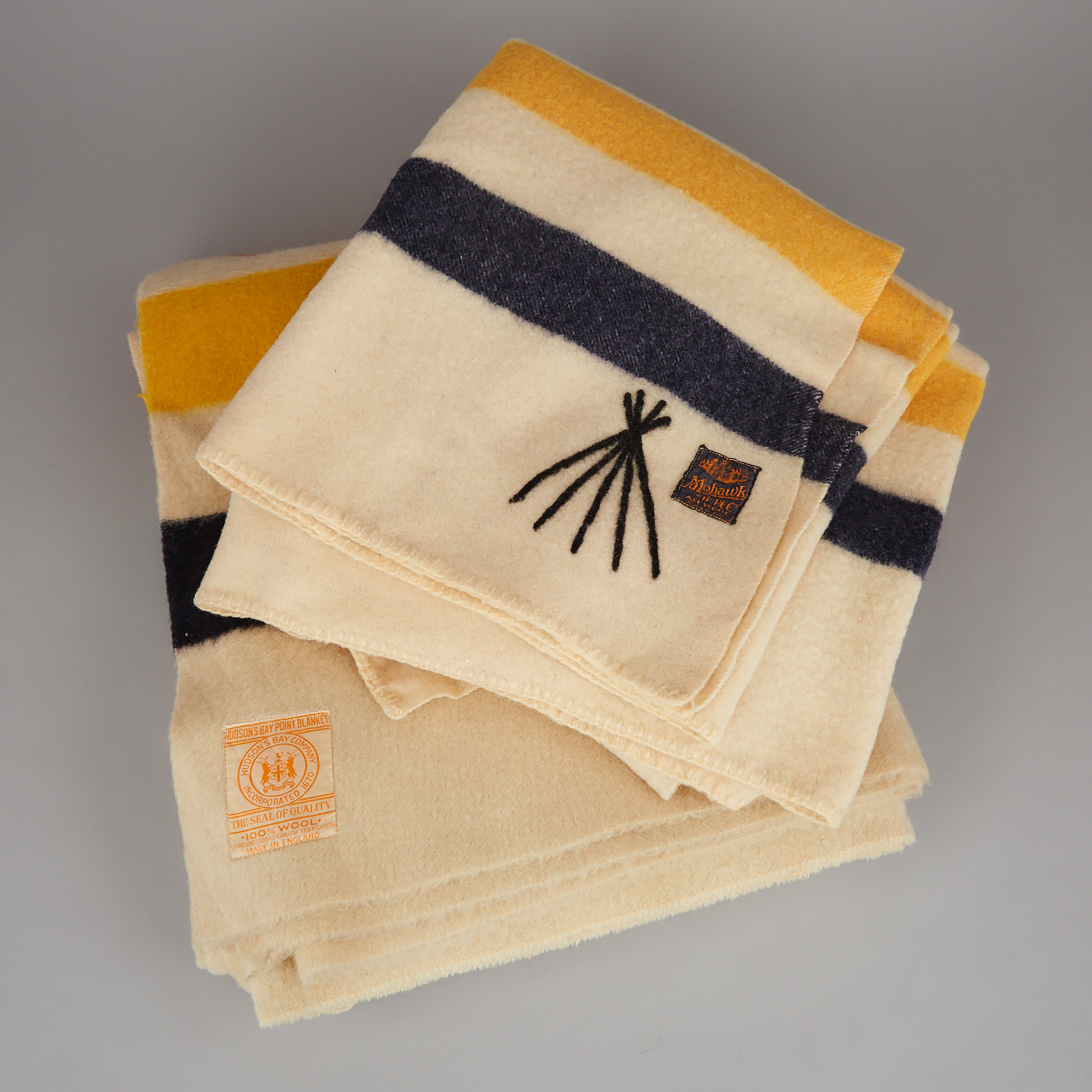 Two Wool ‘Point Blankets’, mid 20th century