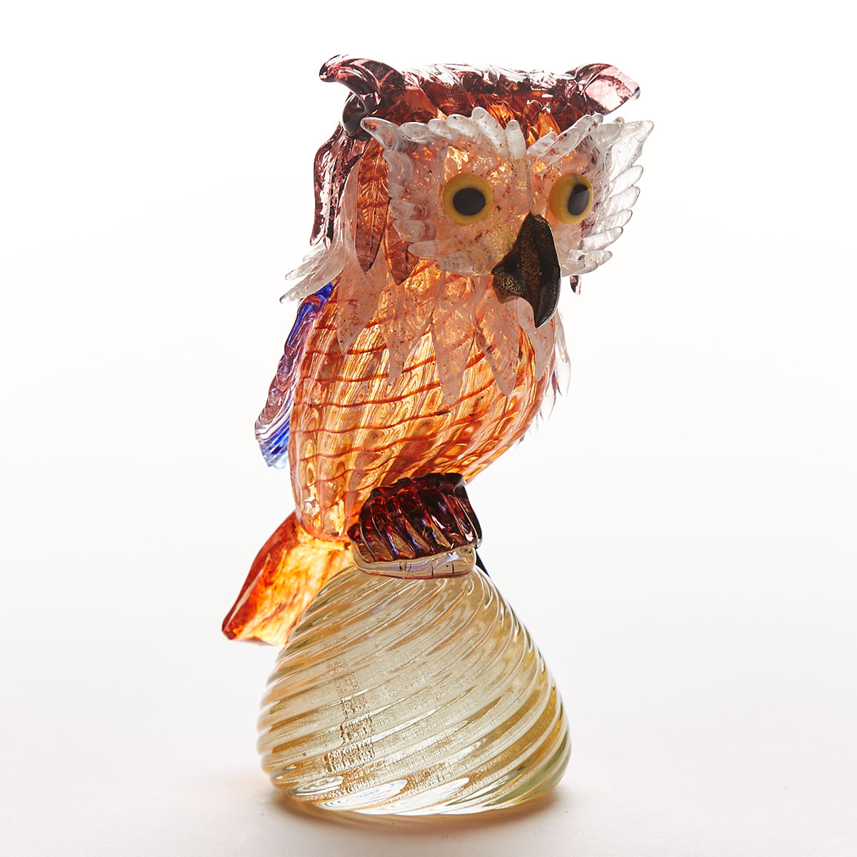 Murano Glass Owl, probably AVEM, mid-20th century