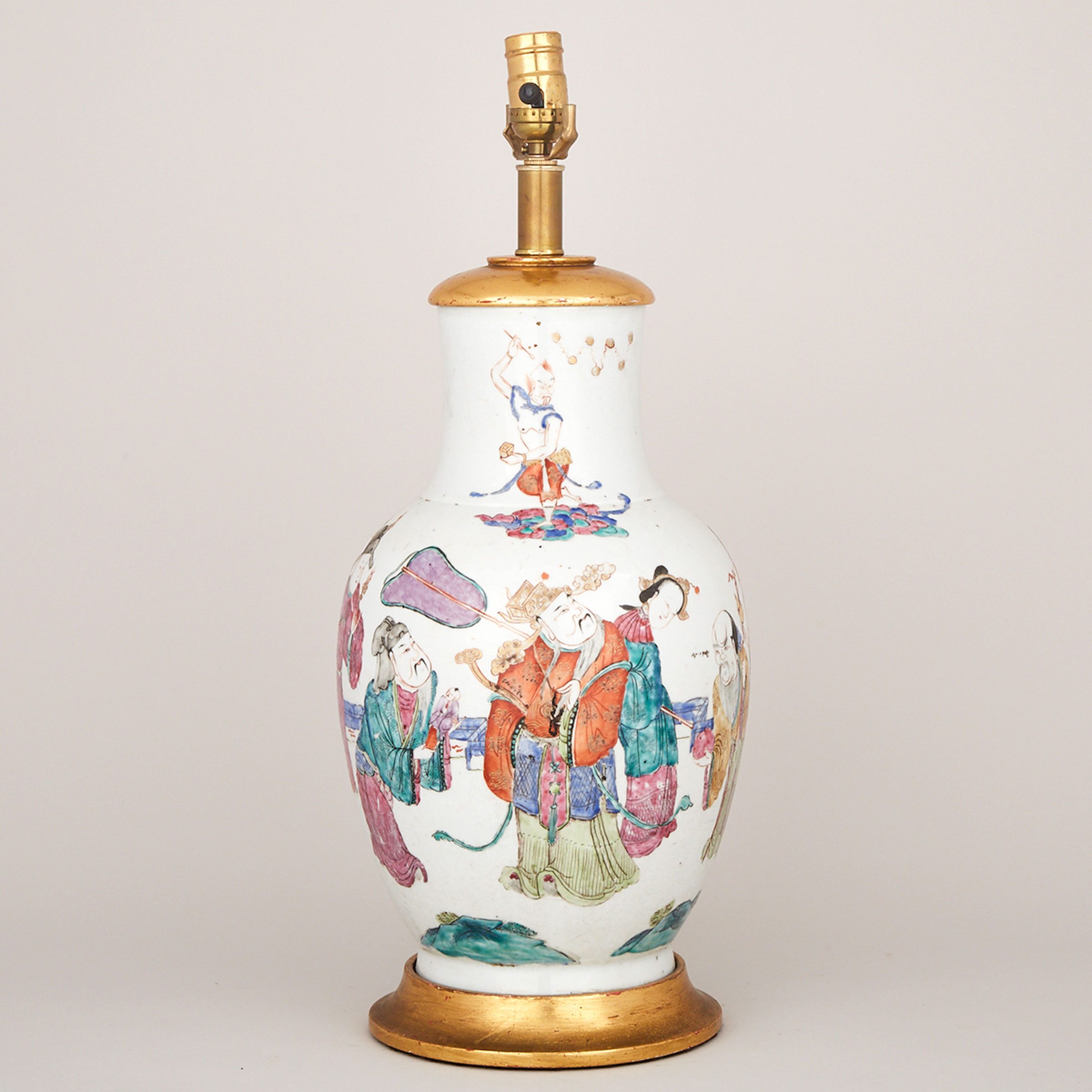 A Famille Rose ‘Immortals’ Vase, 19th Century