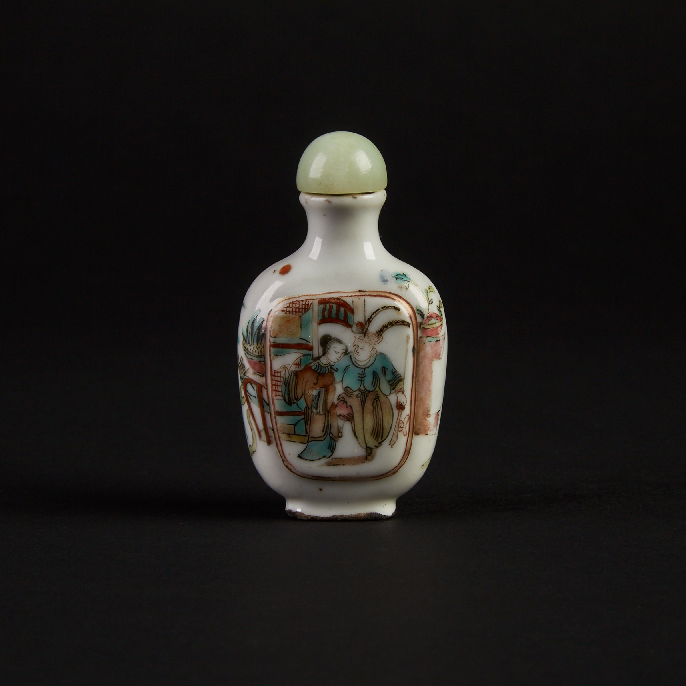 A Famille Verte Porcelain Snuff Bottle, 19th Century