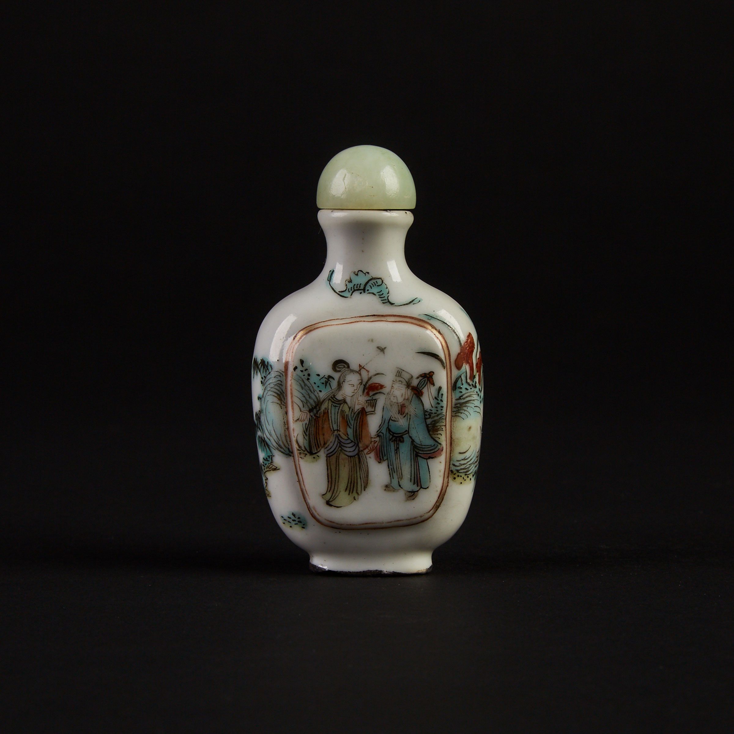A Famille Verte Porcelain Snuff Bottle, 19th Century