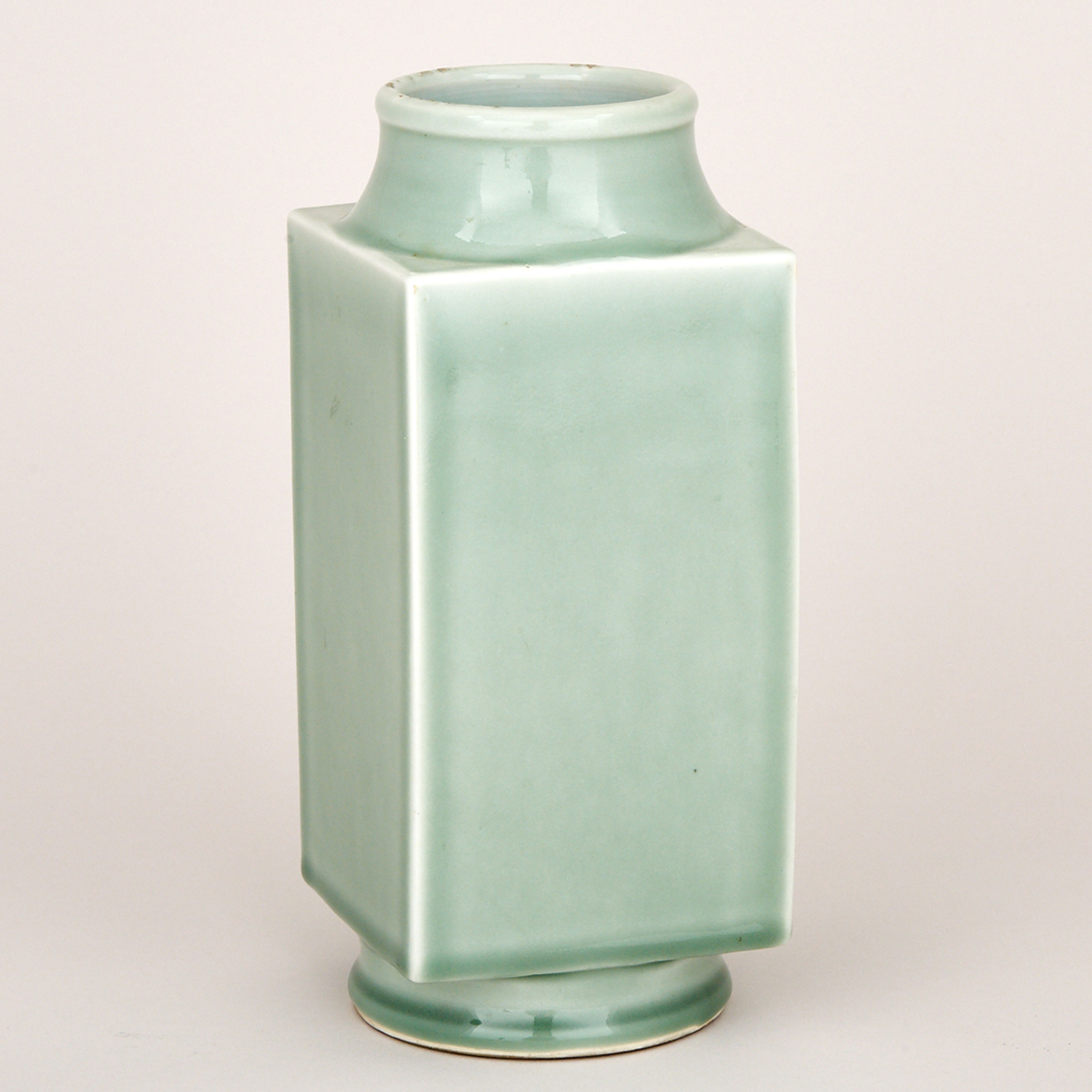 A Celadon Green Glazed ‘Cong’ Vase, 19th Century