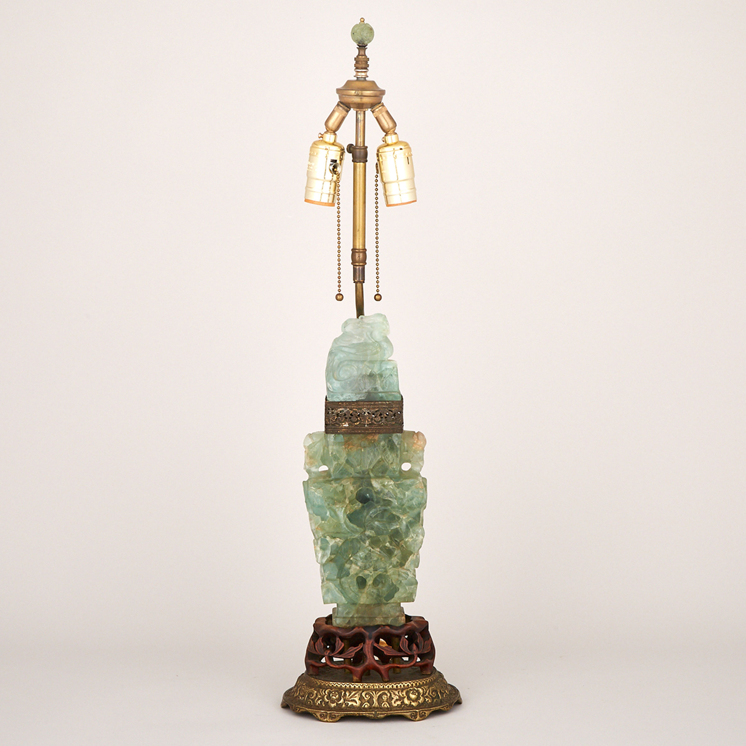A Rock Crystal Vase Lamp