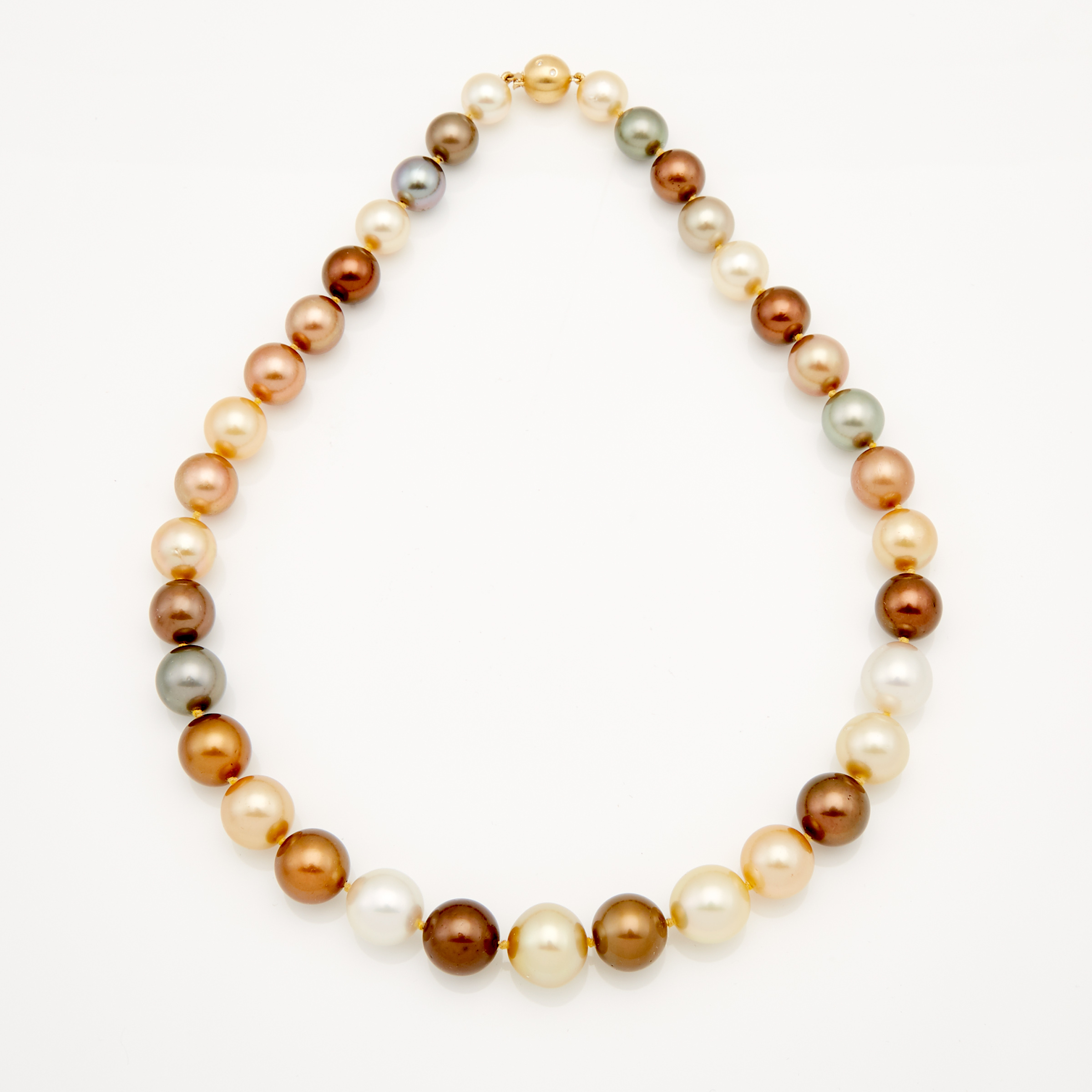 Single Graduated Strand Of Multi-Coloured South Sea Pearls
