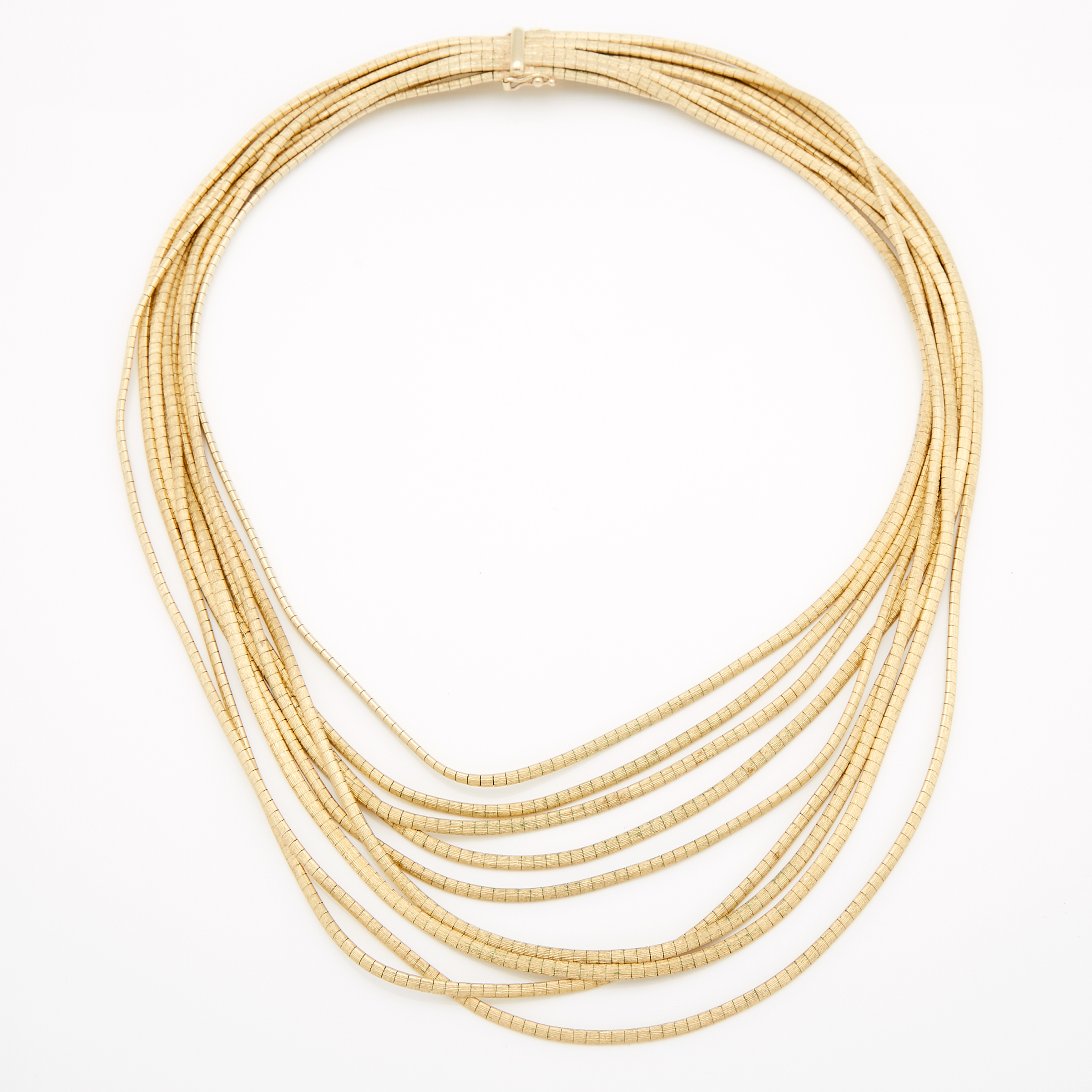 14k Yellow Gold Nine Strand Graduated Necklace