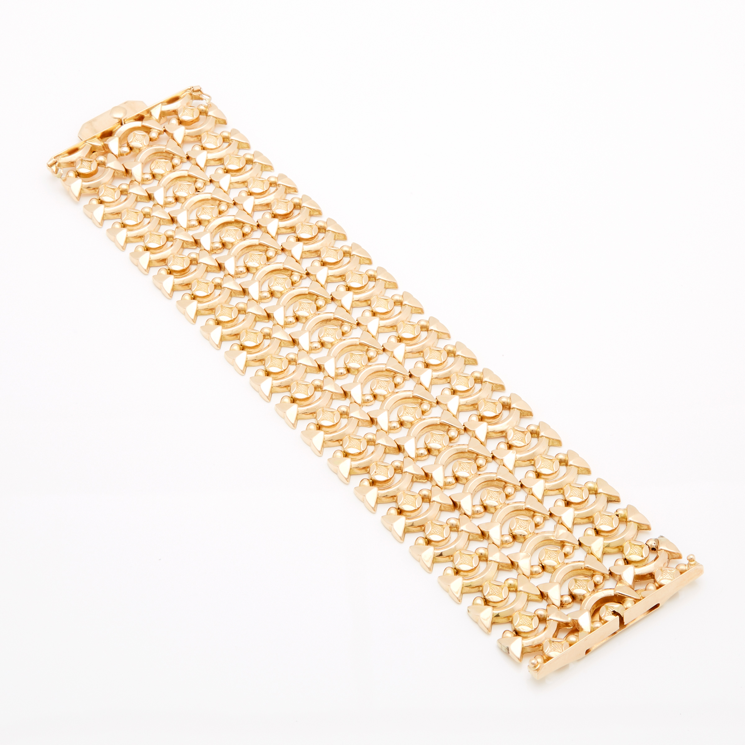 Italian 18k Yellow Gold Openwork Strap Bracelet