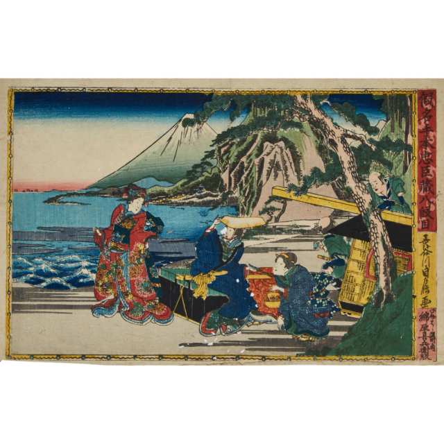 A Group of Three Ukiyo-e Landscape Woodblock Prints, 19th Century