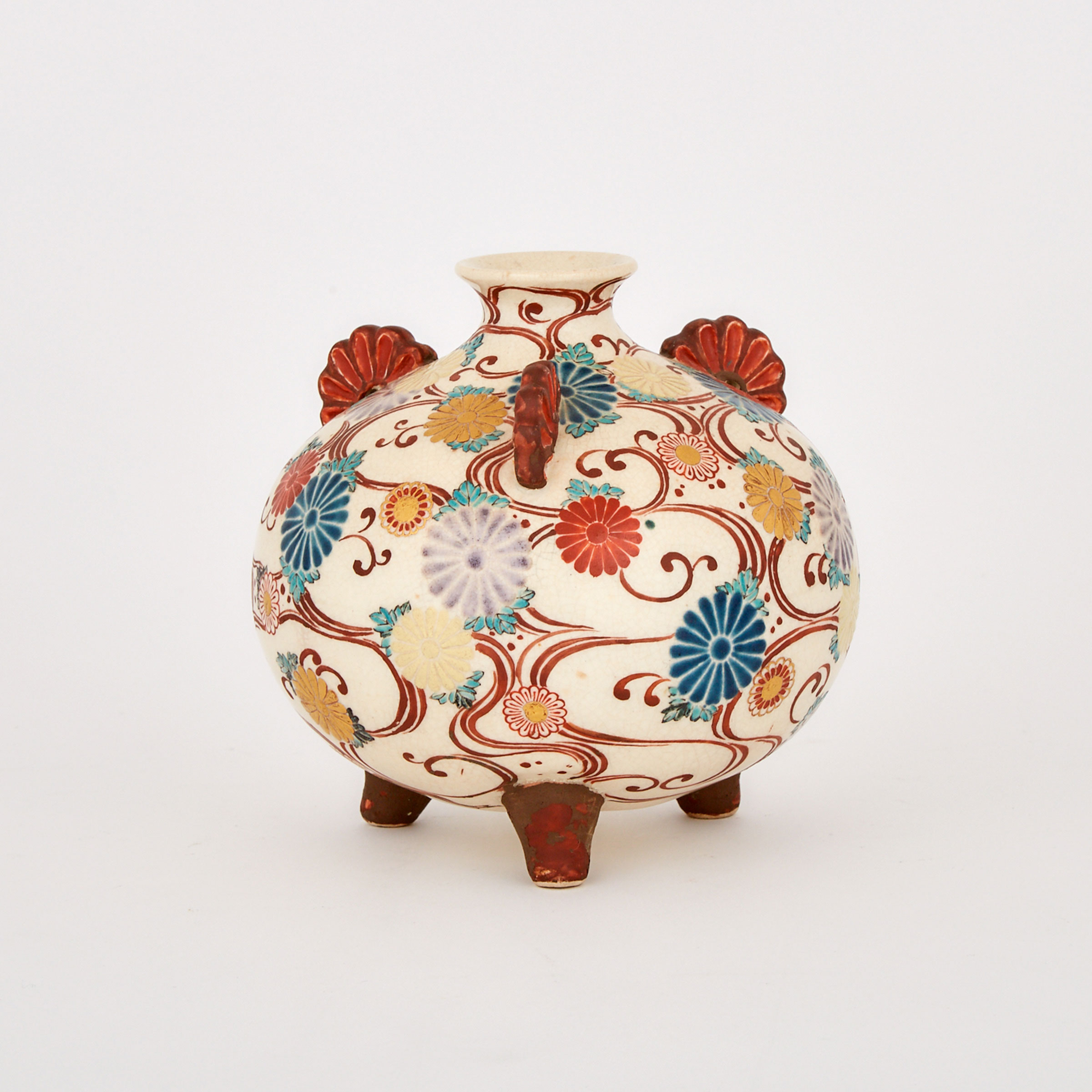 A Satsuma Tripod Vase, Meiji Period