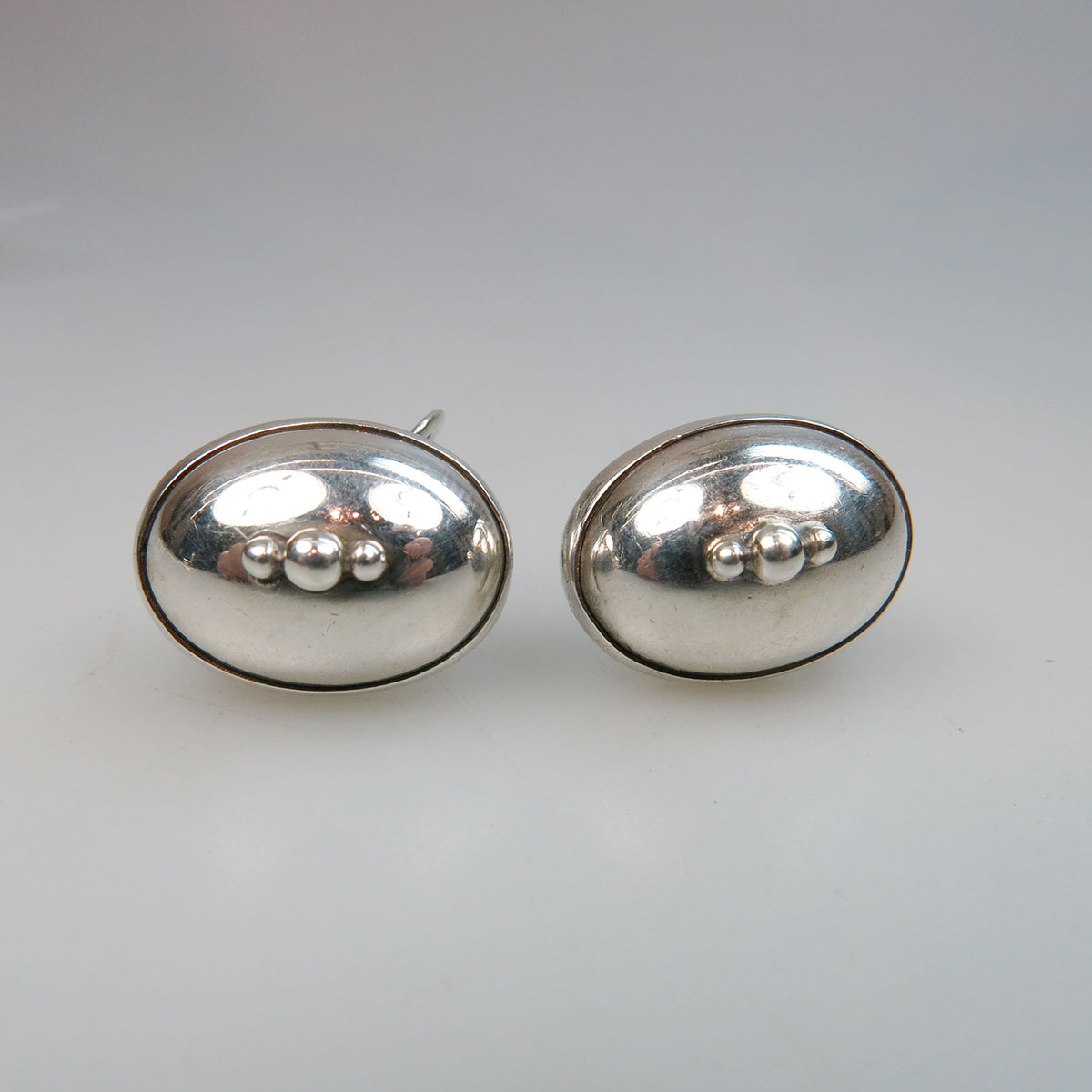 Pair Of Georg Jensen Inc. USA Sterling Silver Screw-Back Earrings