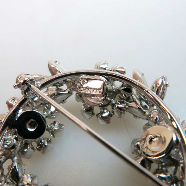 Sherman Silver-Tone Metal Brooch And Clip Back Earrings