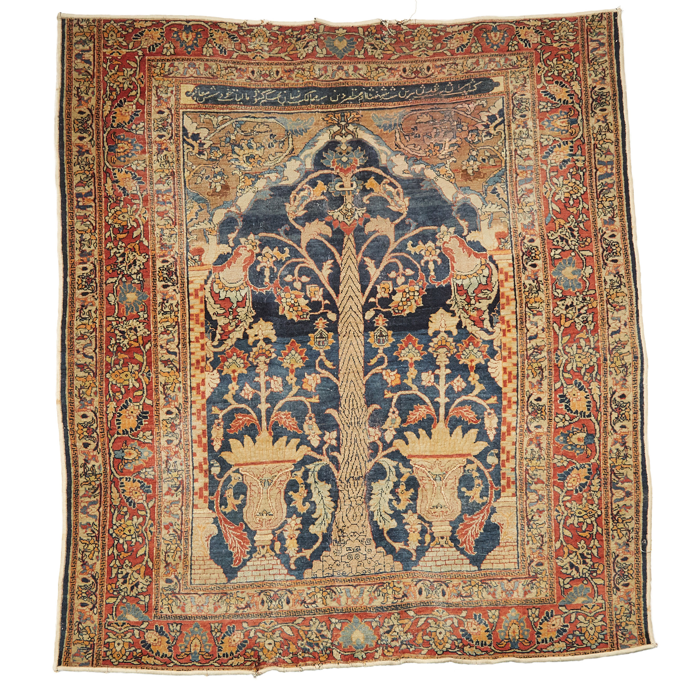 Fine Tabriz Prayer Rug, Persian, late 19th centruy