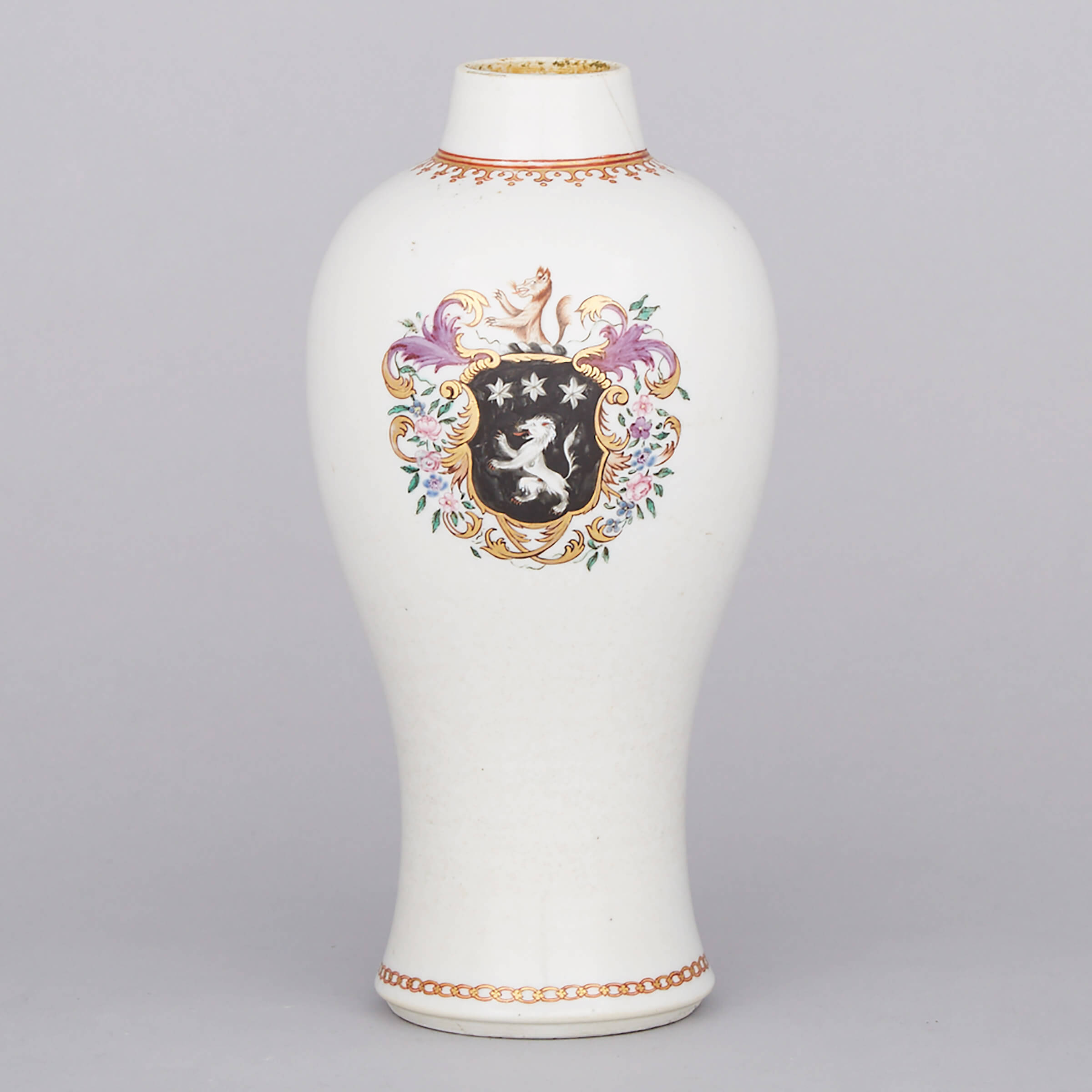 Chinese Export Style Armorial Vase, probably Samson, c.1900