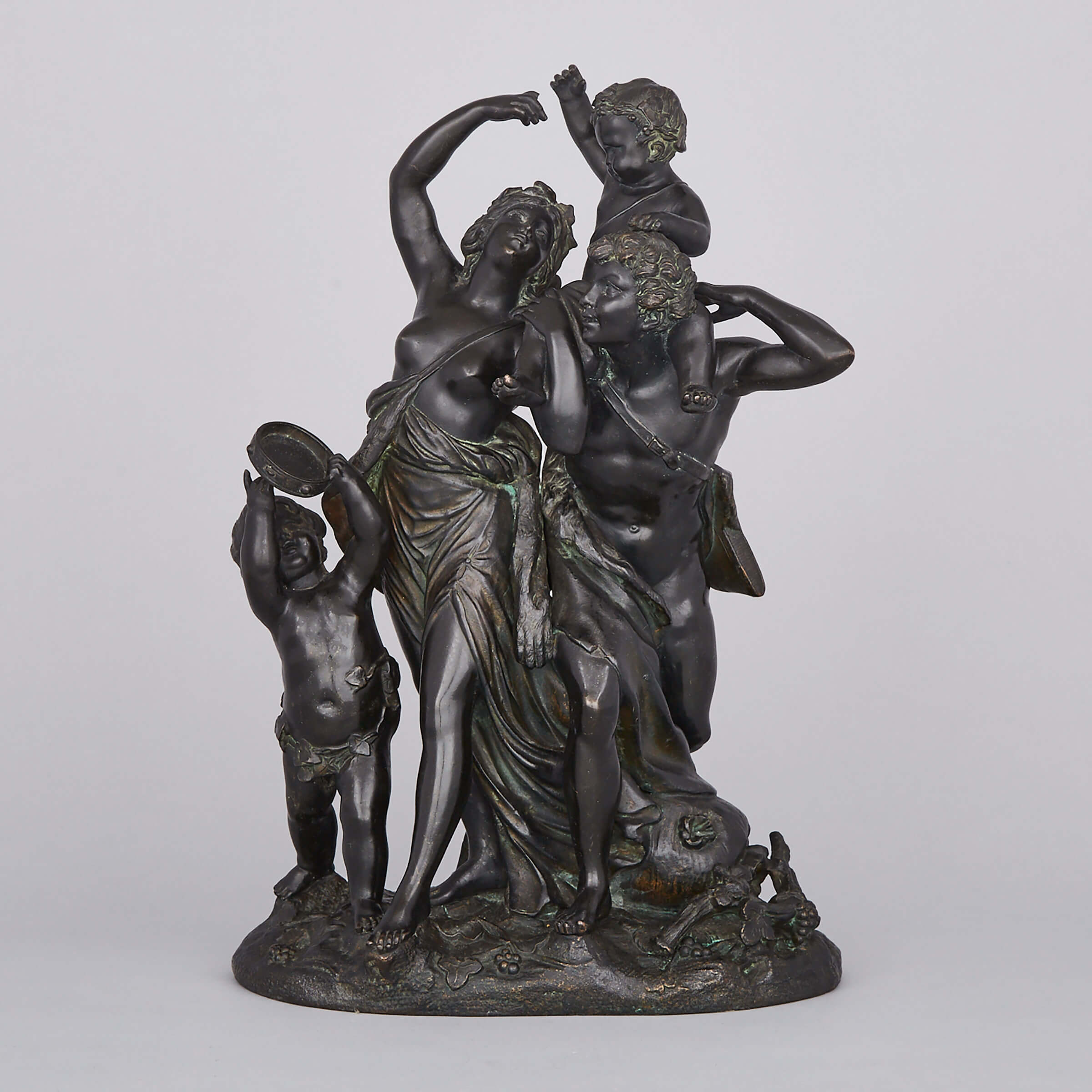 Patinated Bronze Group of a Bacchanalian Family, after the model by Claude Michel Clodion (French, 1738-1814), 19th/20th century