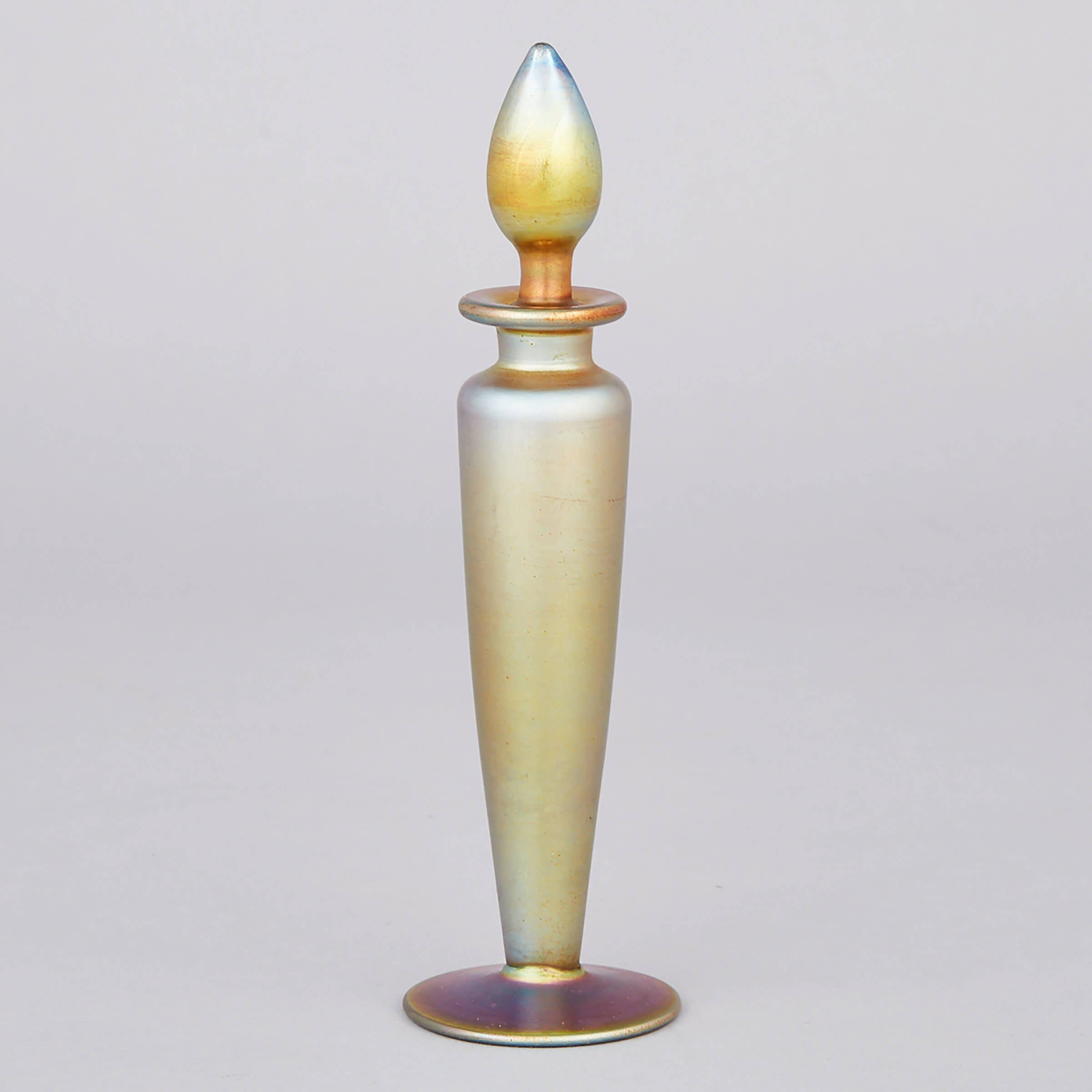 Steuben Gold ‘Aurene’ Iridescent Glass Perfume Bottle, early 20th century