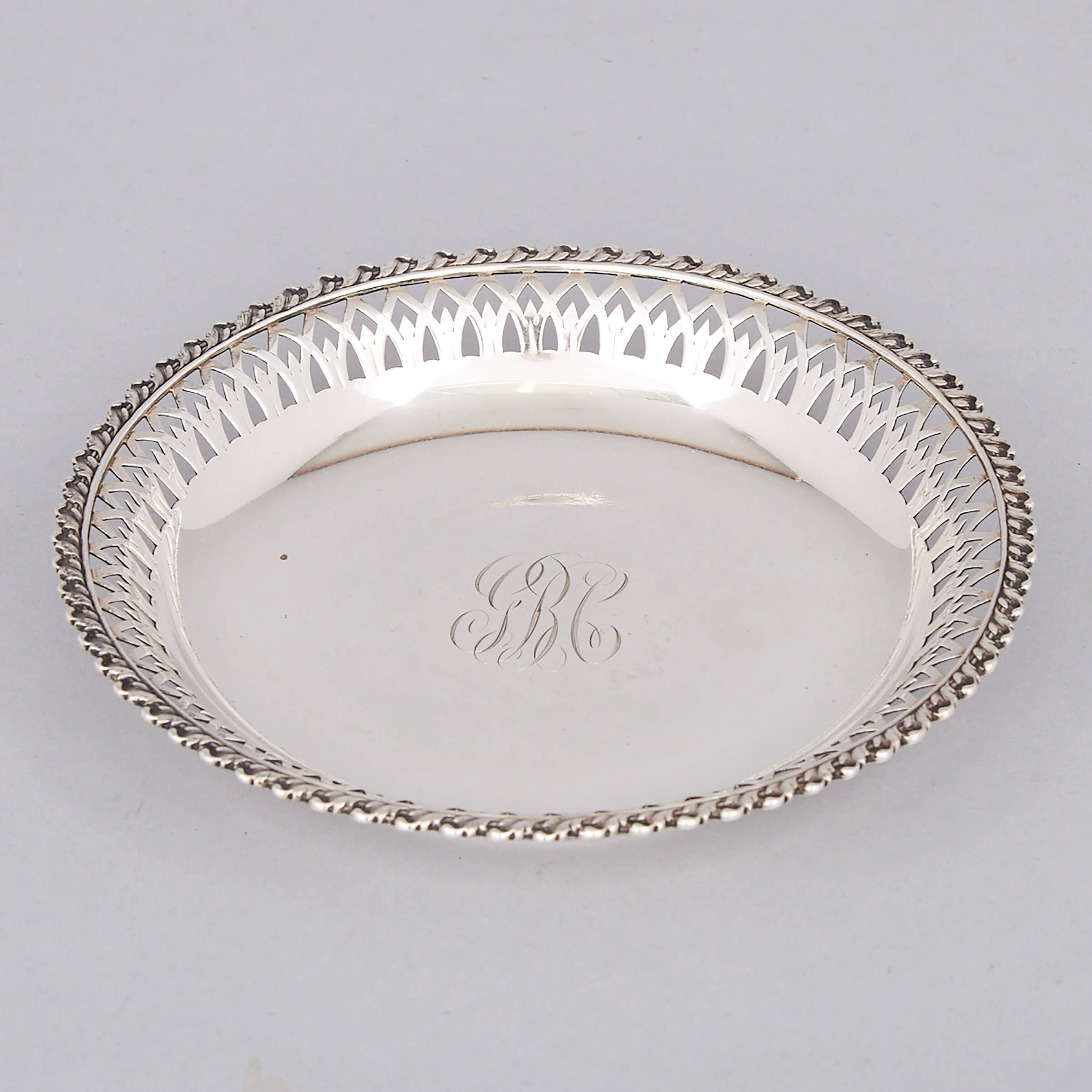 American Silver Pierced Circular Dish, Tiffany & Co., New York, N.Y., c.1873-91