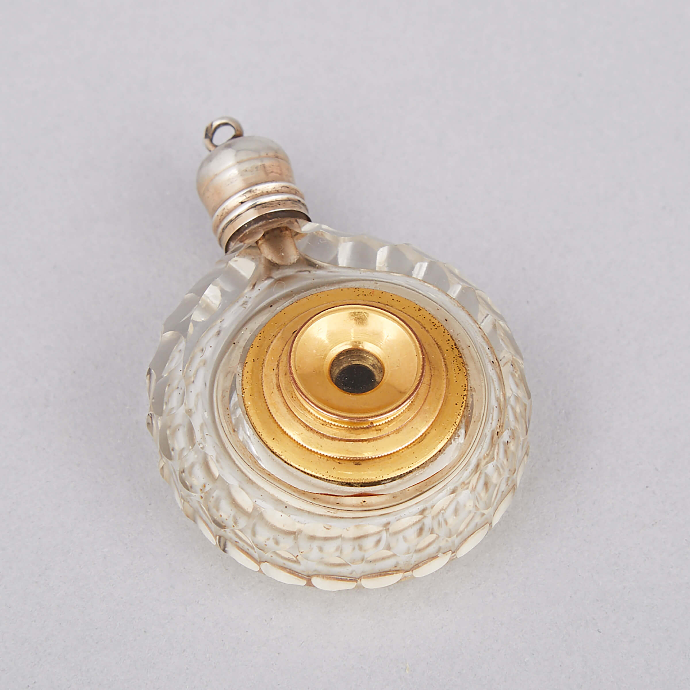 Gilt Metal Mounted Cut Glass Novelty  Telescopic Spyglass Perfume Bottle, late 19th century 