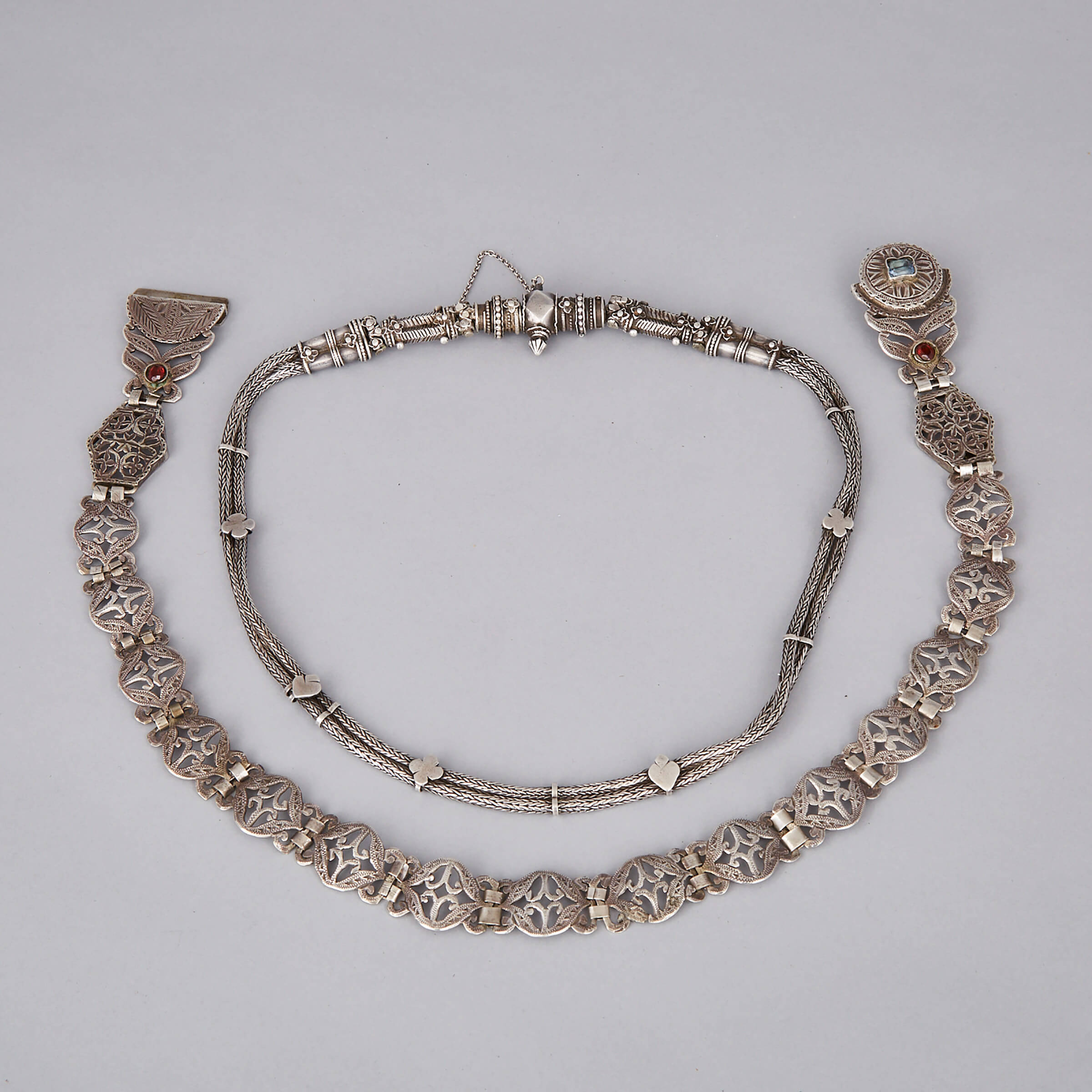 Two Middle Eastern Silver Belts, late 19th/early 20th century