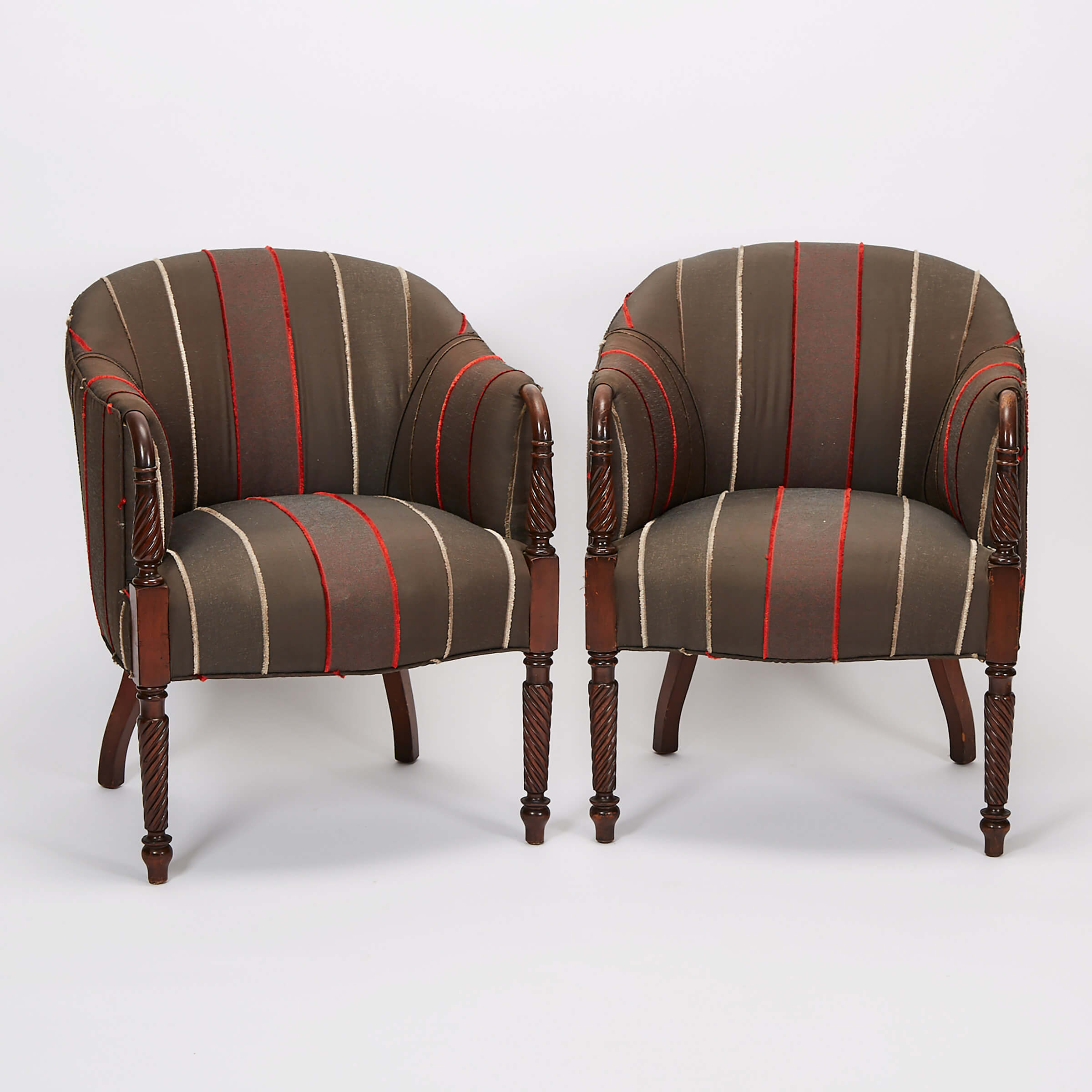 Pair of Regency Style Mahogany Tub Chairs, c.1900