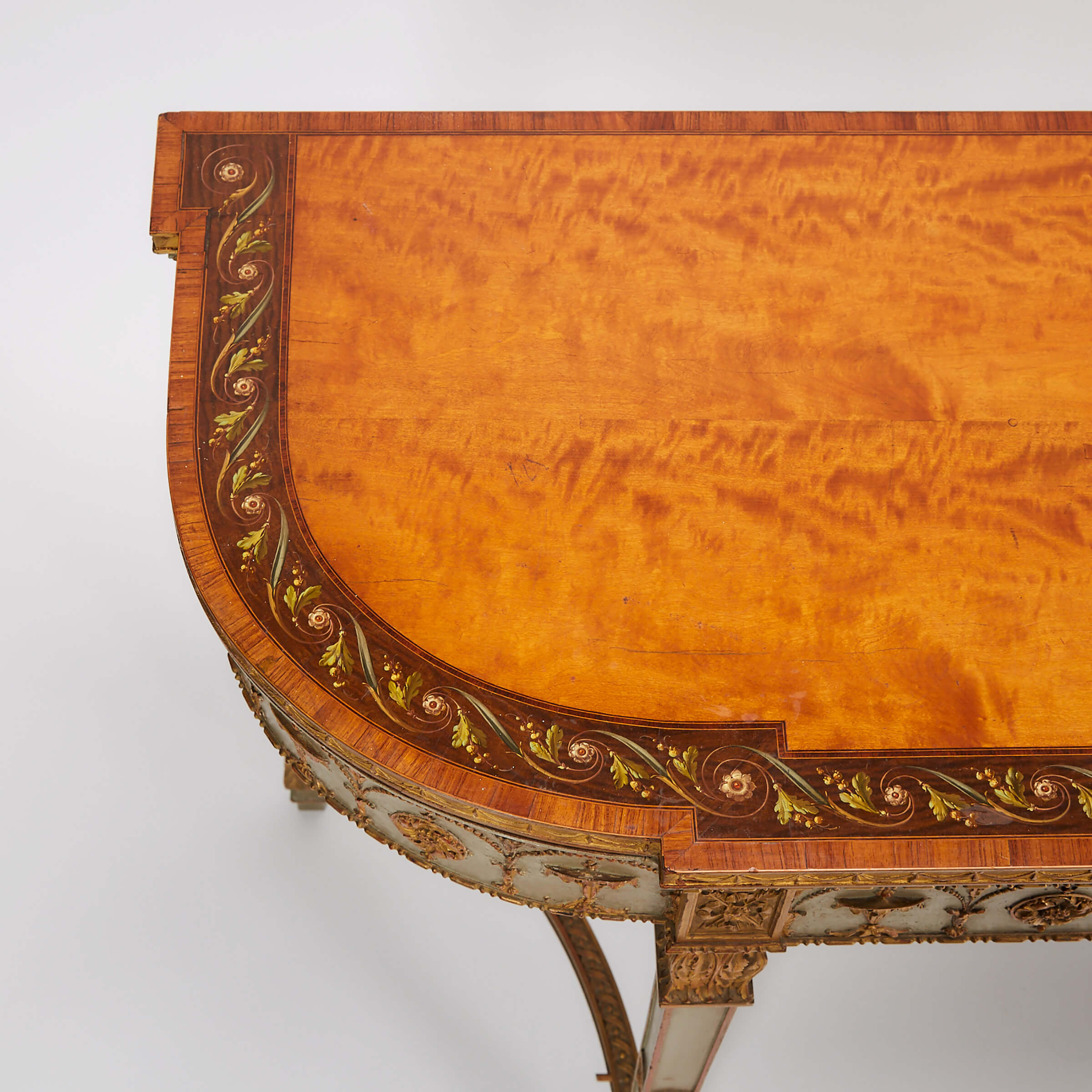 Neoclassical Italian Painted and Parcel Gilt Console Table, early 20th century