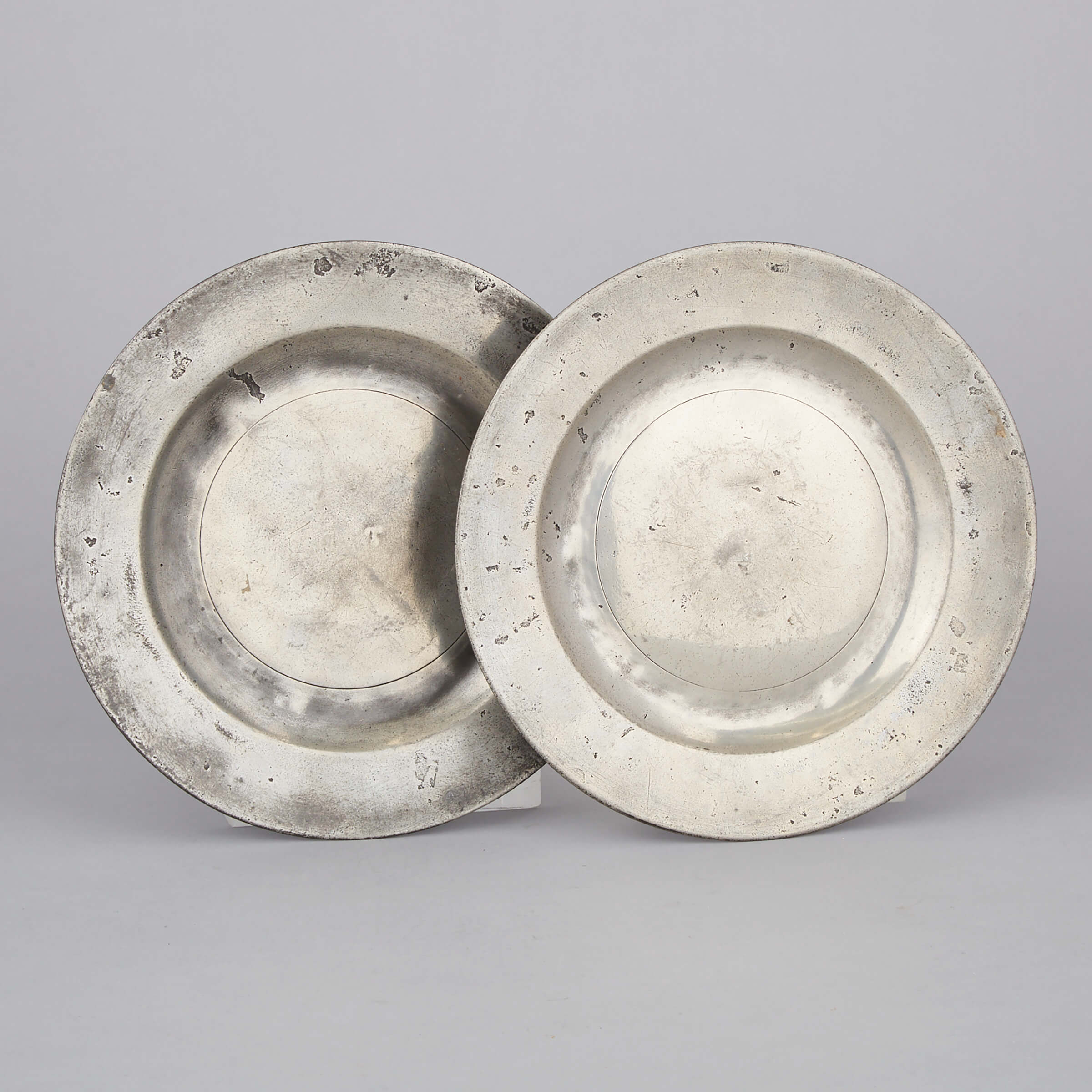 Pair of Irish Pewter Plates, James Nolan, Dublin, late 18th century