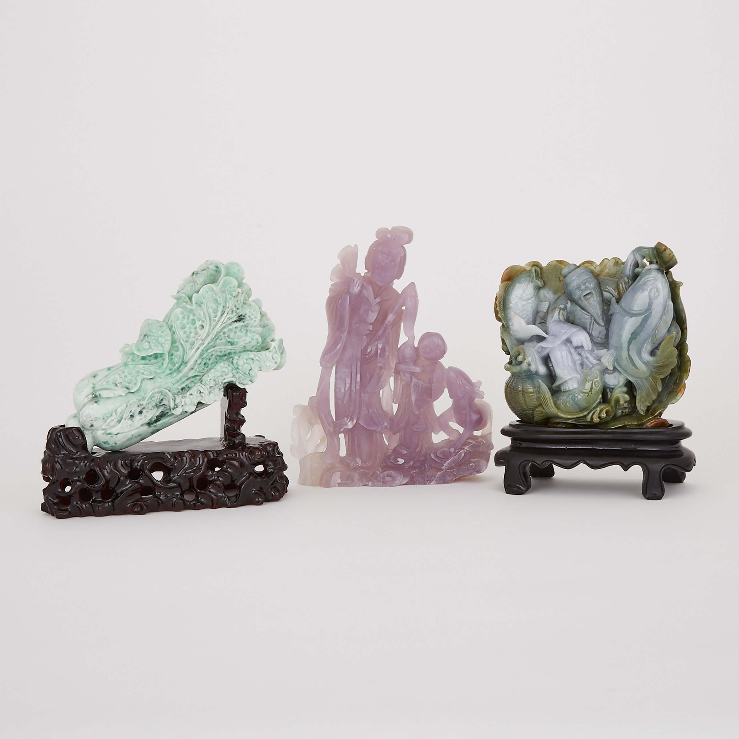 A Group of Three Hardstone Carvings