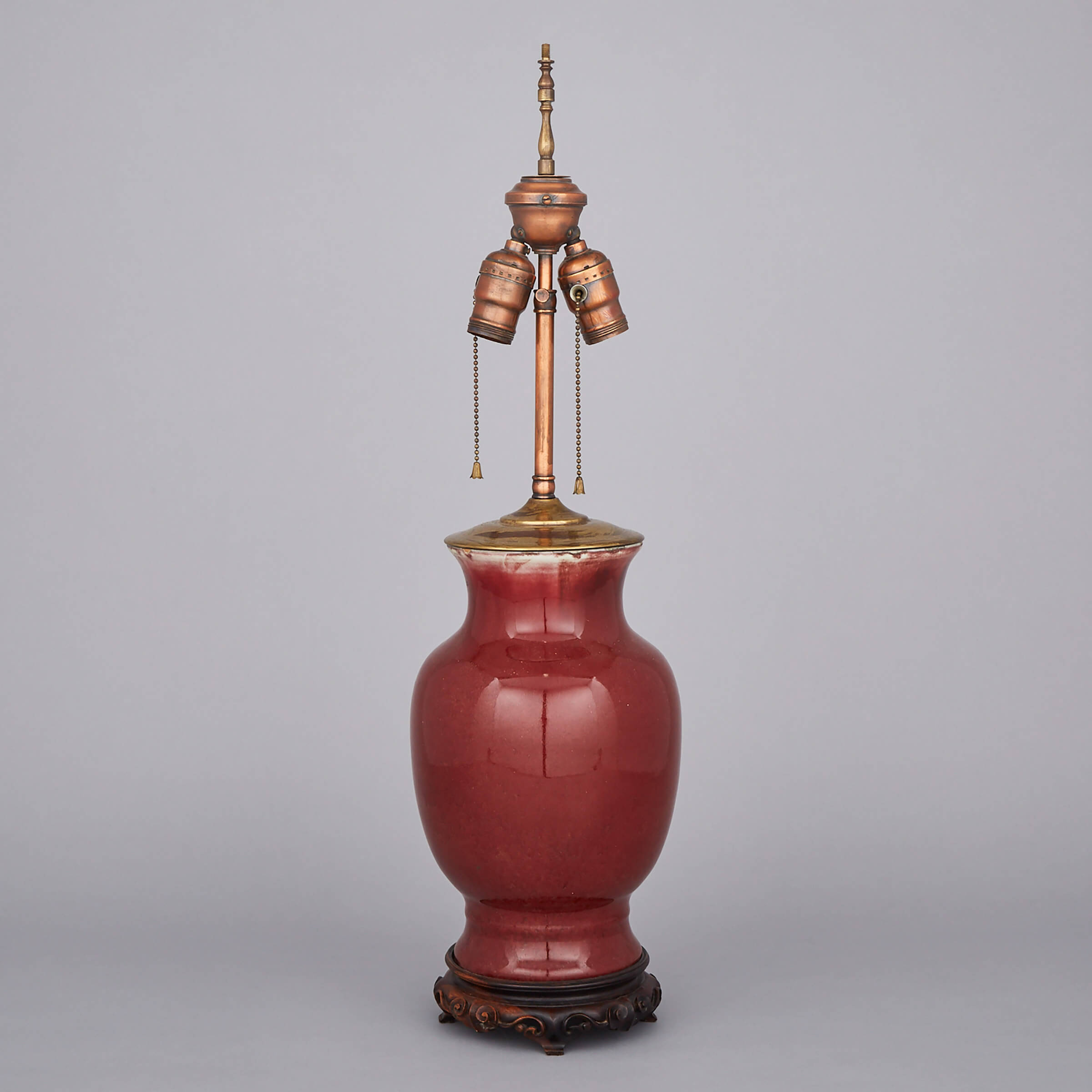 A Sang de Boeuf Vase Lamp, Circa 1860