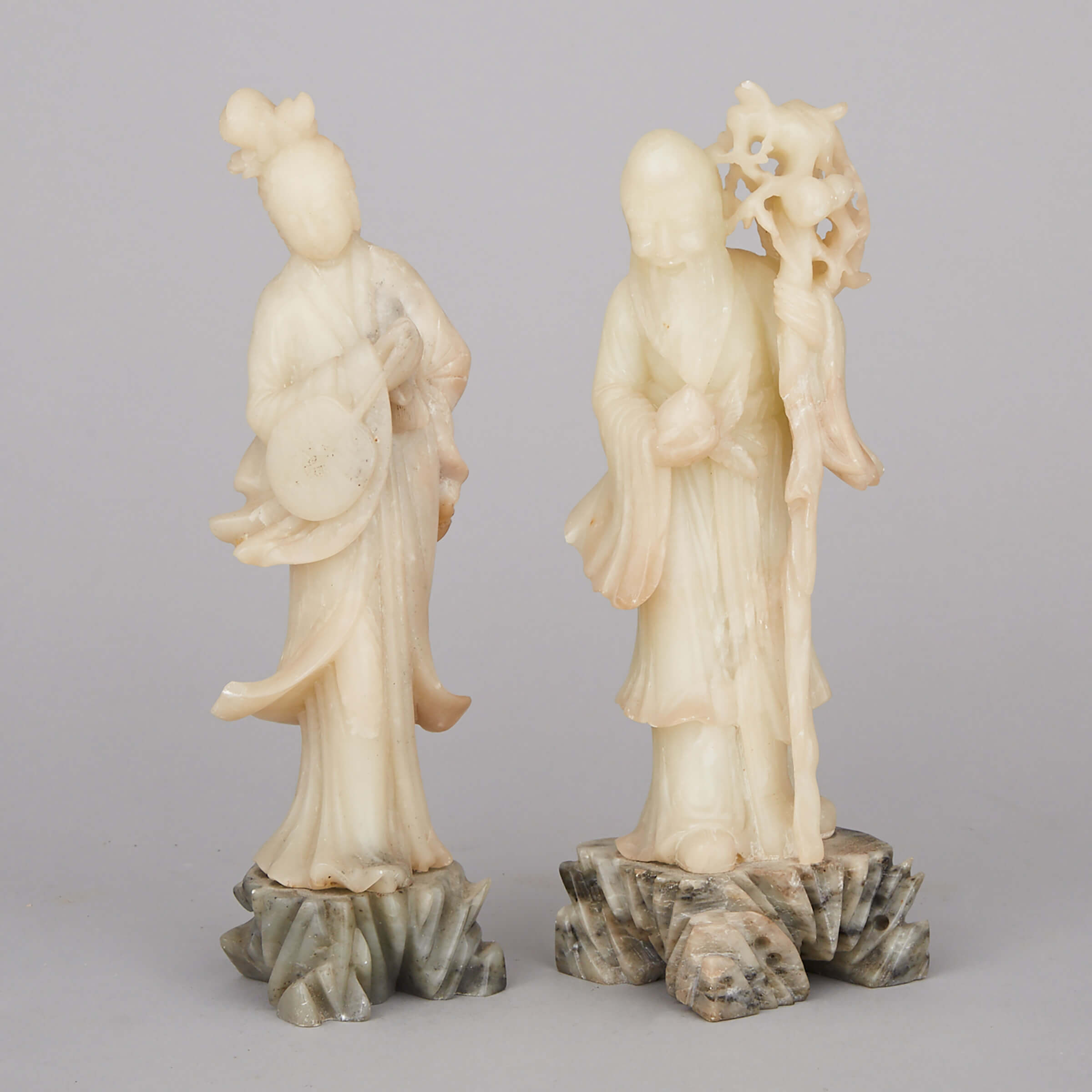 Two Soapstone Carvings of Immortals