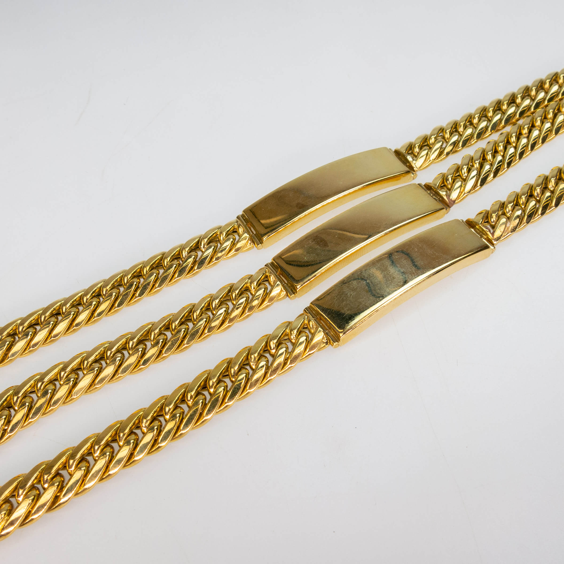 3 x 18k Yellow Gold ID Bracelets