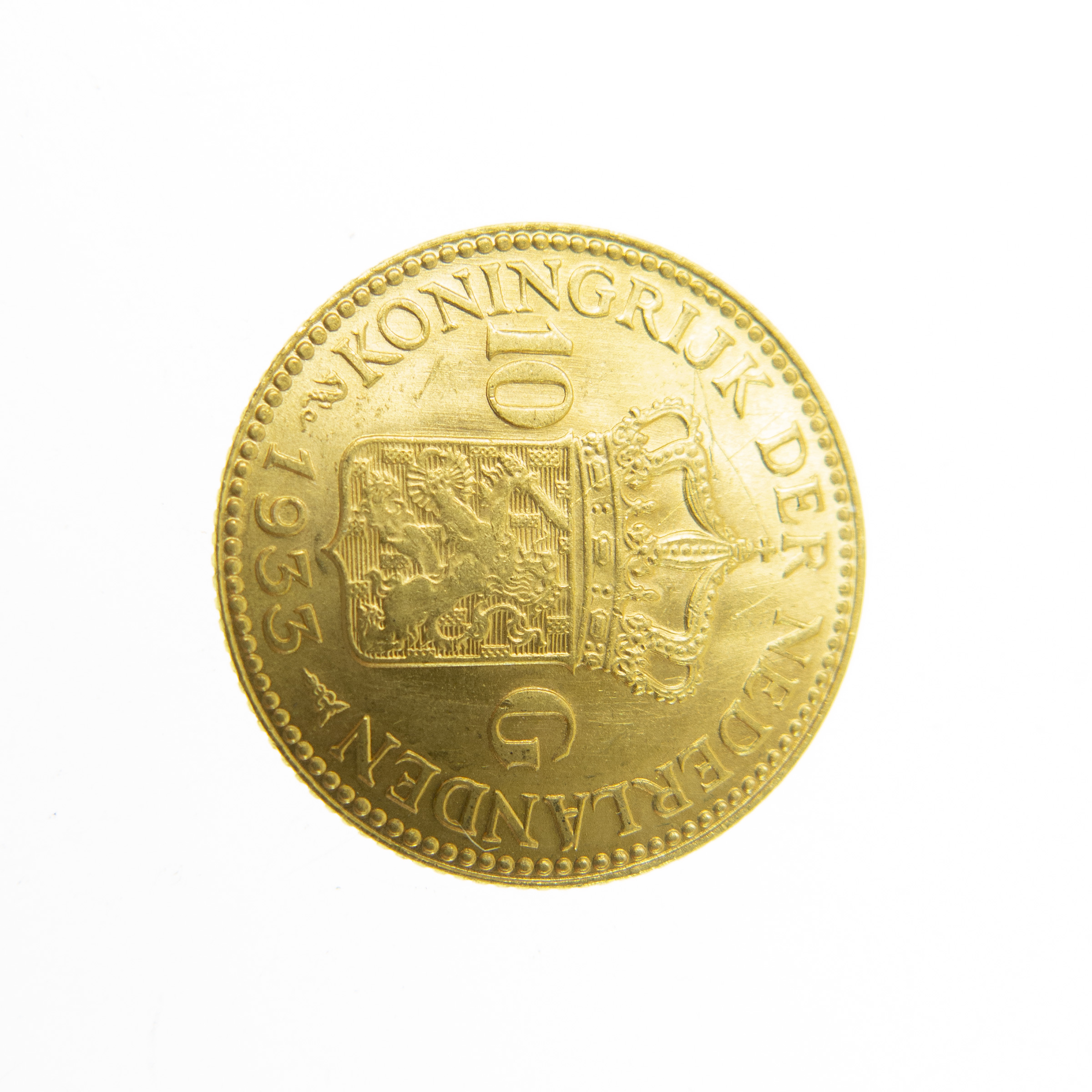Netherlands 1933 10 Guilder Gold Coin