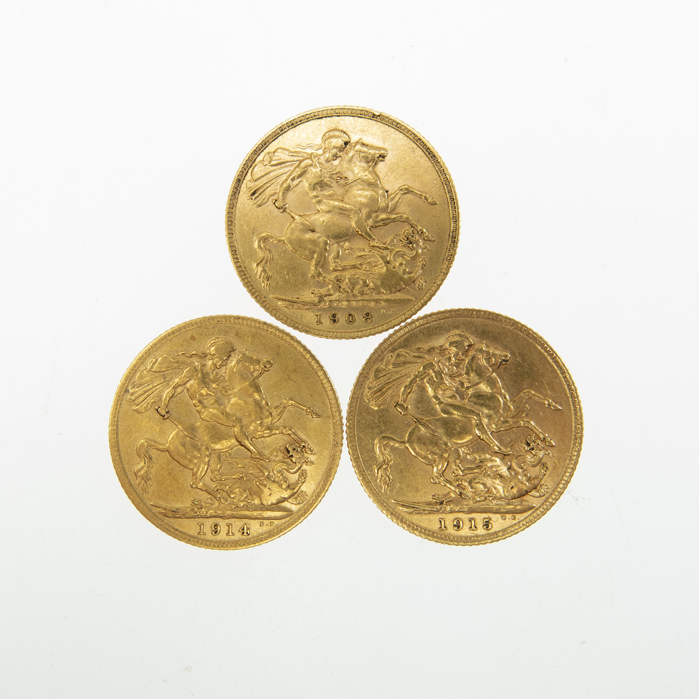 Three British Gold Sovereigns