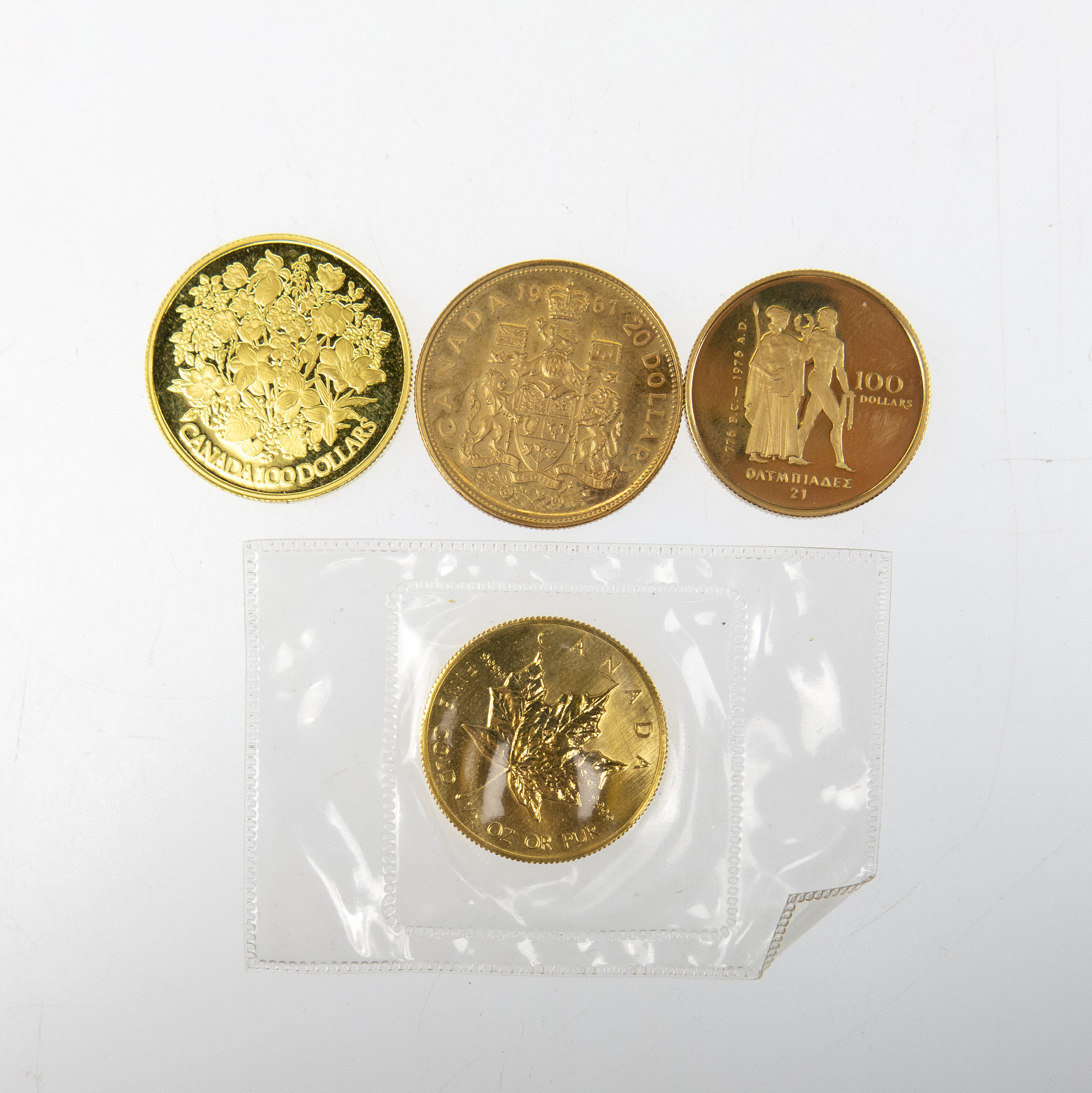 Four Various Canadian Gold Coins