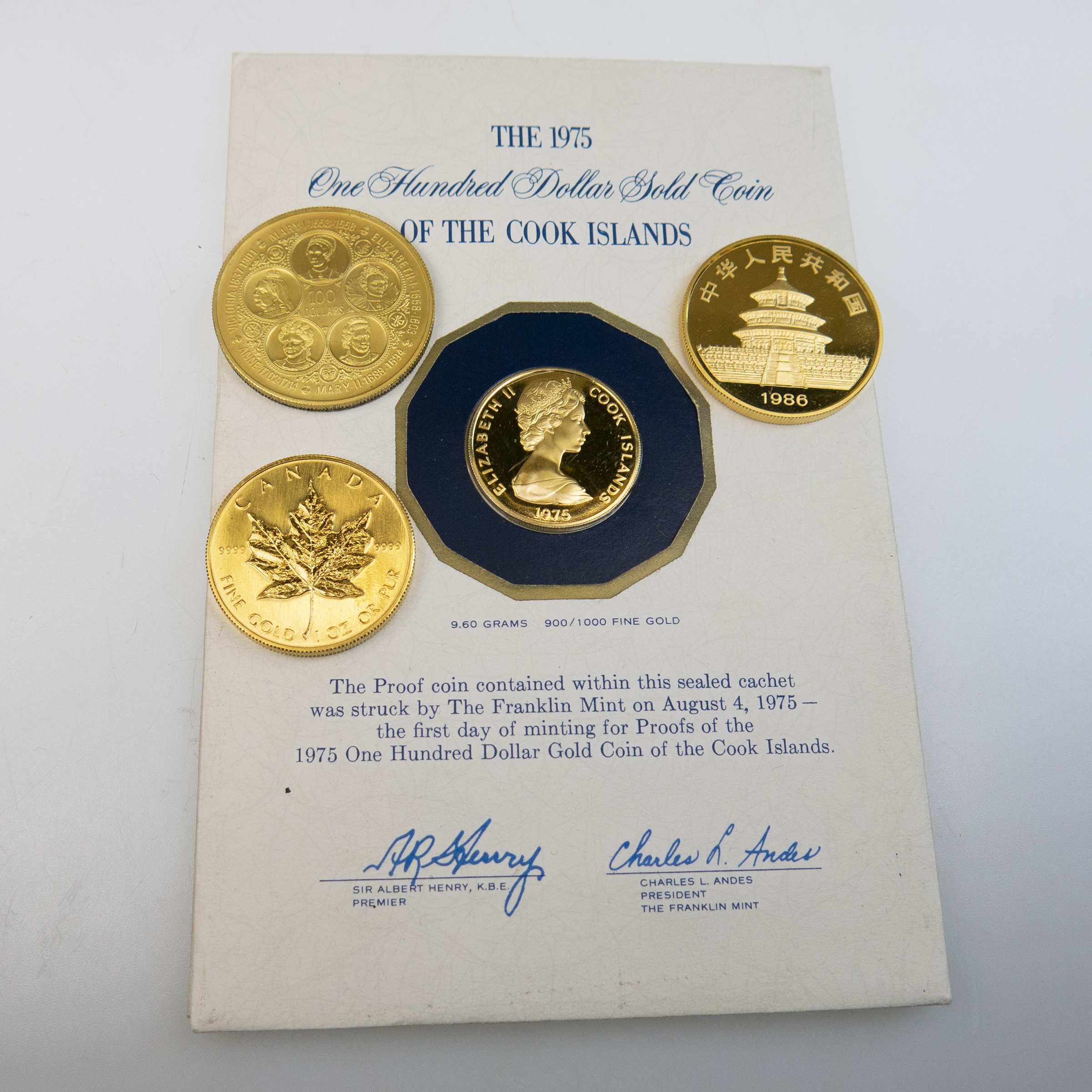 Five Various Gold Coins