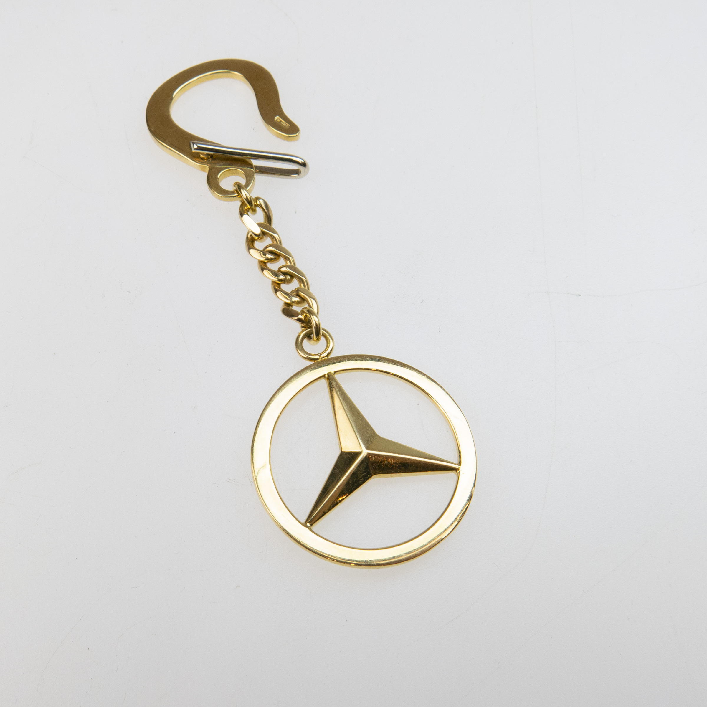 Italian 18k Yellow Gold Mercedes-Benz Key Ring