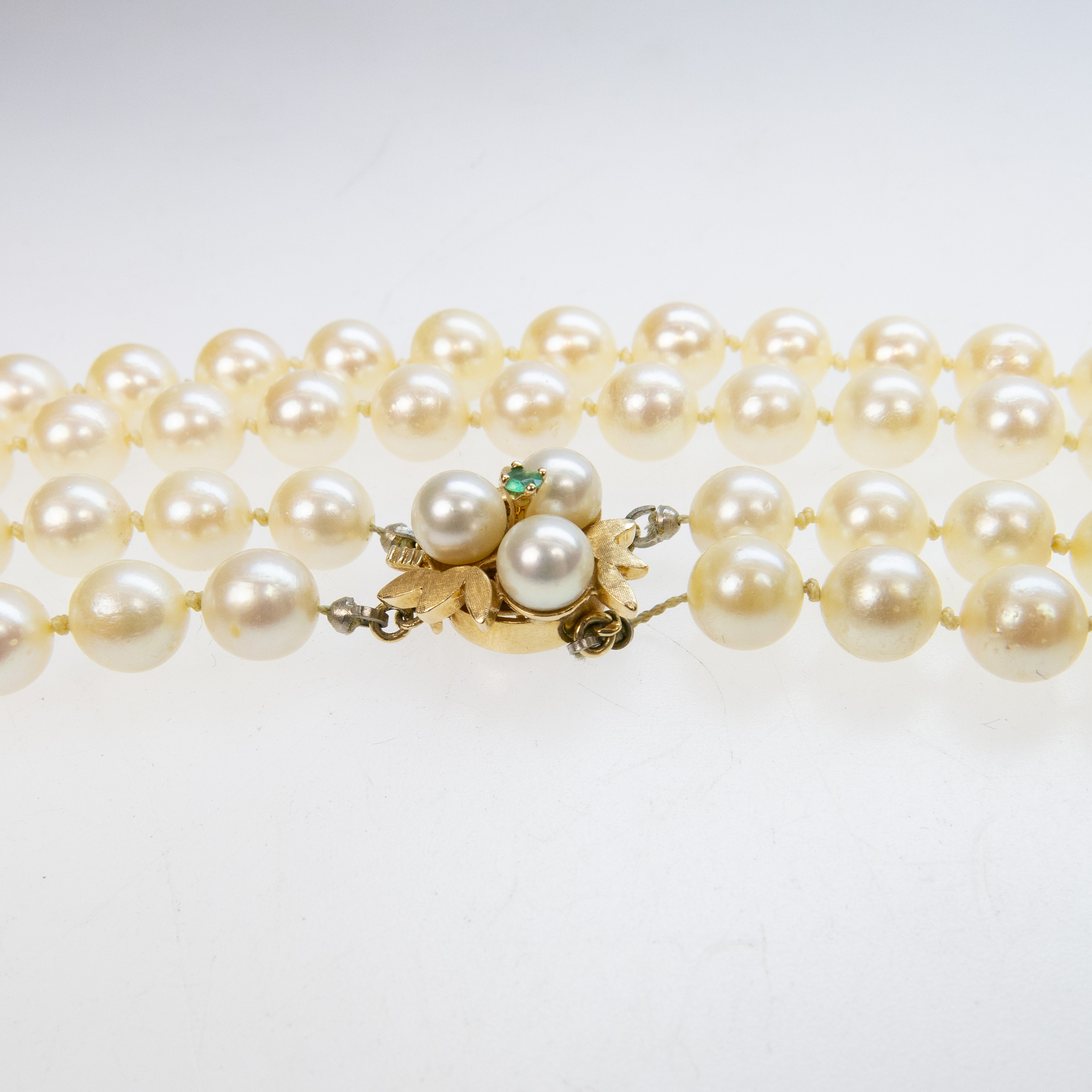 Double Strand Cultured Pearl Necklace (7.5mm to 8.0mm)