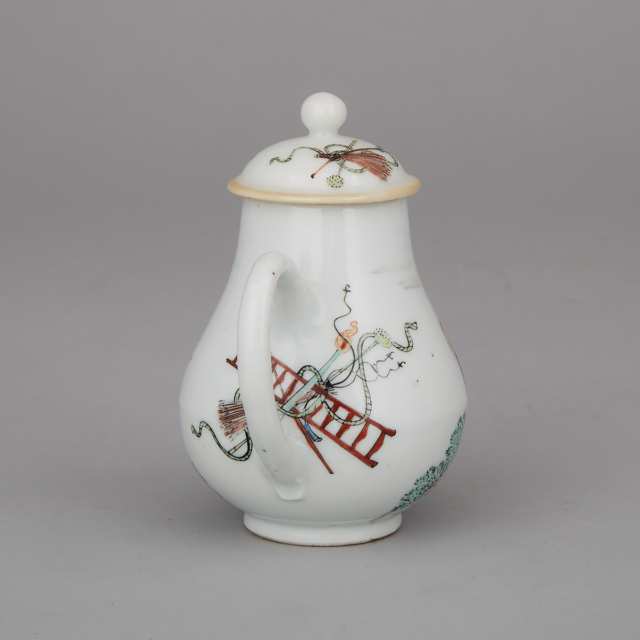 Chinese Export Porcelain ‘Jesuit’ Sparrow Beak Cream Jug with Cover, mid-18th century